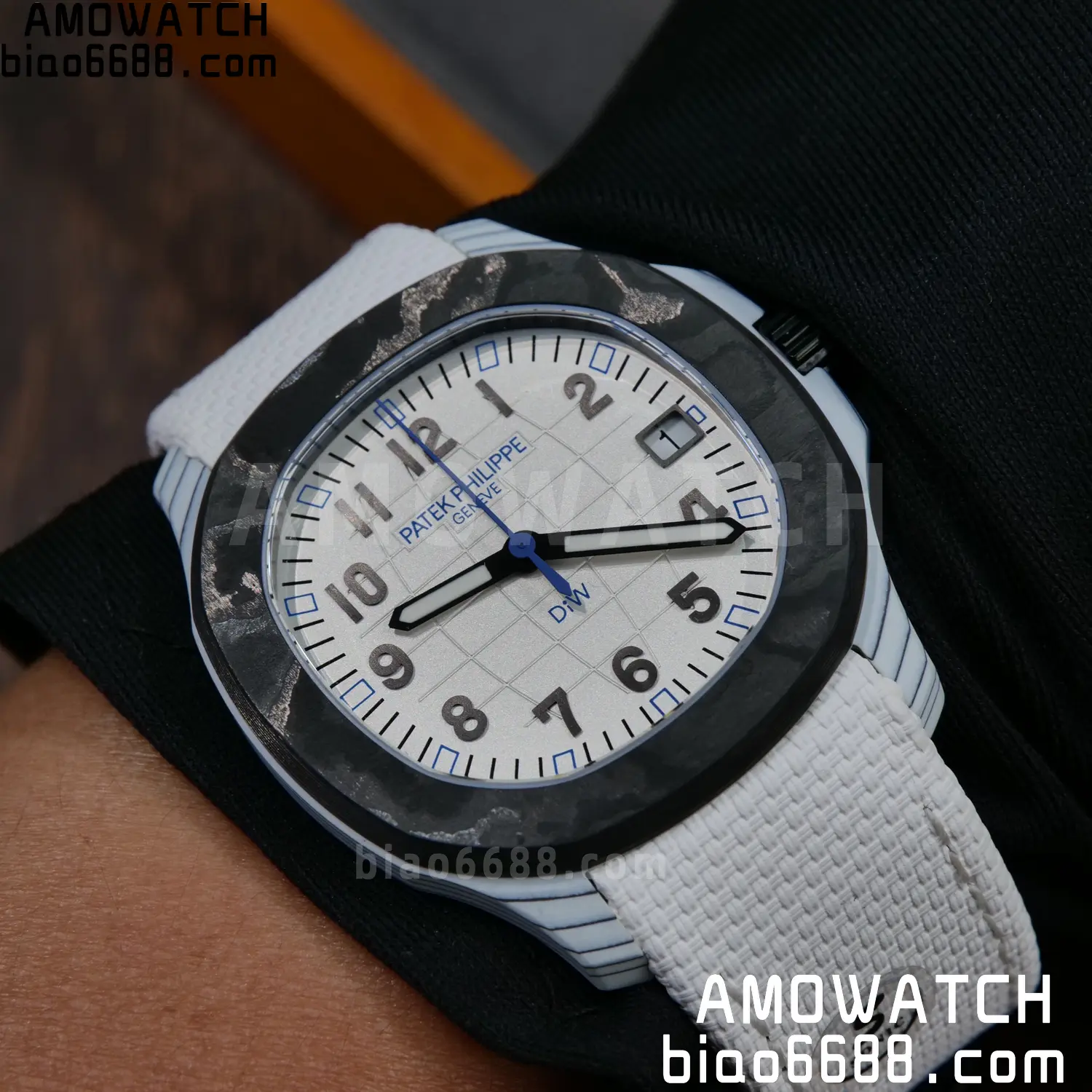 PP Aquanaut 5167 Polar Blue DIW SONIC Factory SF 1:1 Best Edition White Dial On White Nylon Strap DD324 101 1c30dd4dbc2069a 阿默表行AmoWatch