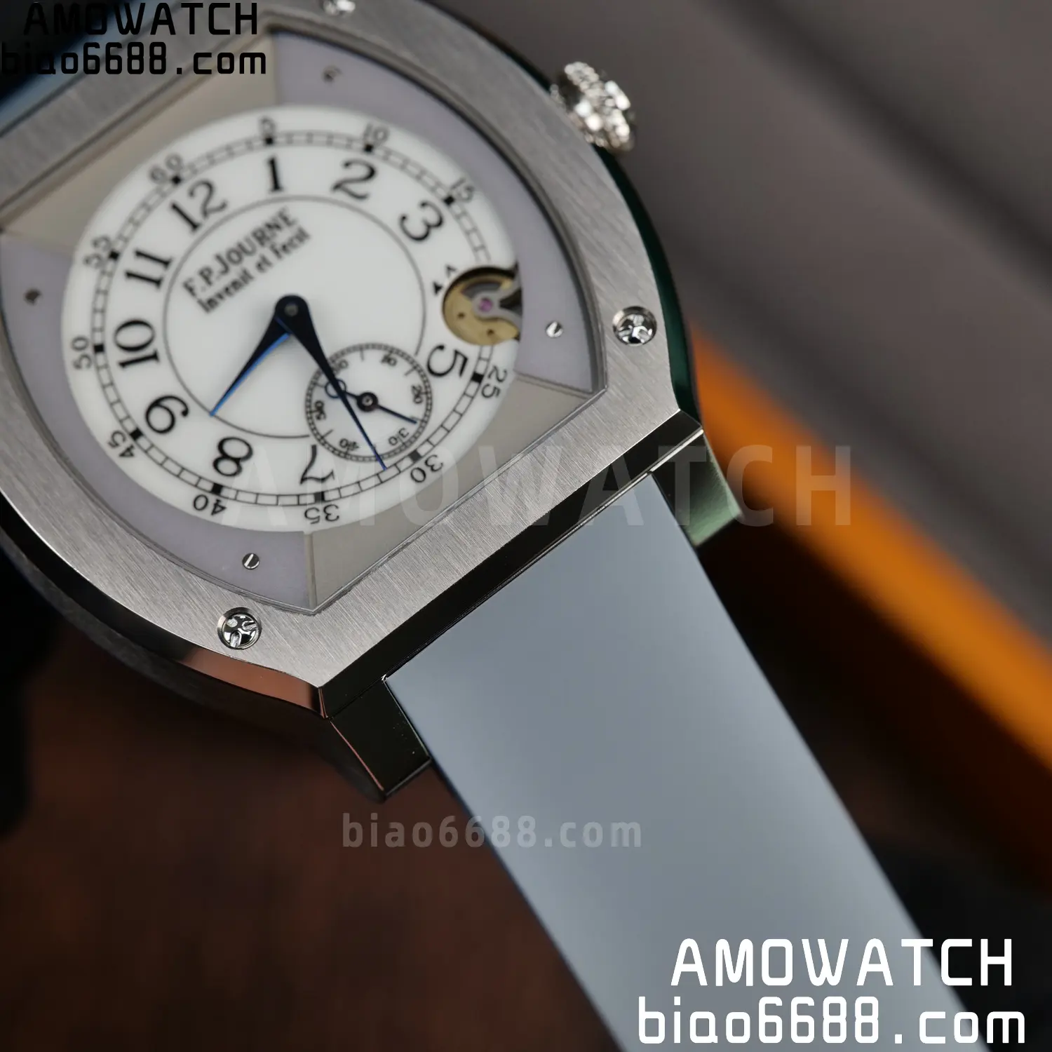 FPJ F.P.Journe Elegante FJ Factory Best Edition White Dial on Gray Rubber Strap Quartz V2 92 1d0ca3eaa6da3b2 AMO Watch