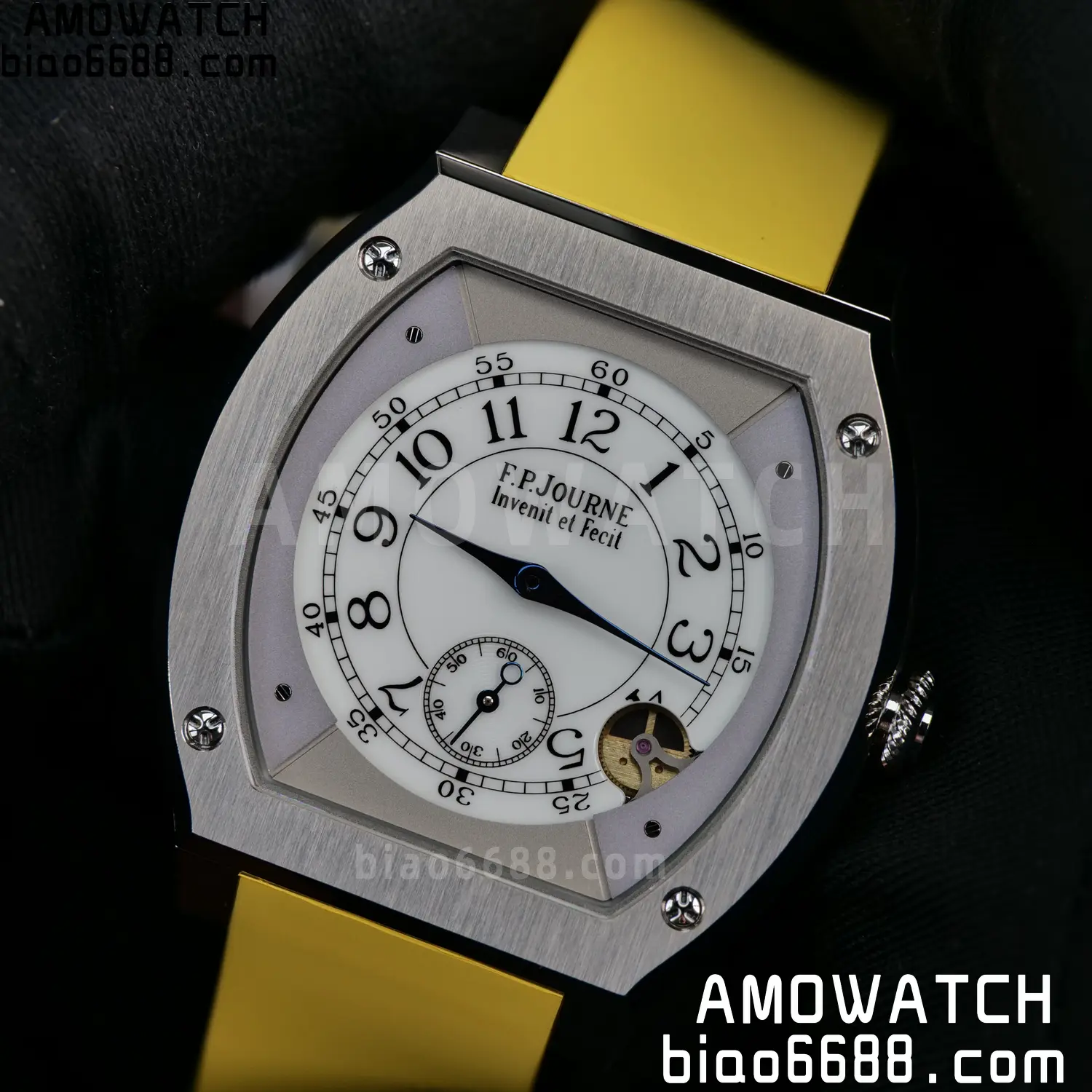 FPJ F.P.Journe Elegante FJ Factory Best Edition White Dial on Yellow Rubber Strap Quartz V2 101 1e894083fd14128 AMO Watch