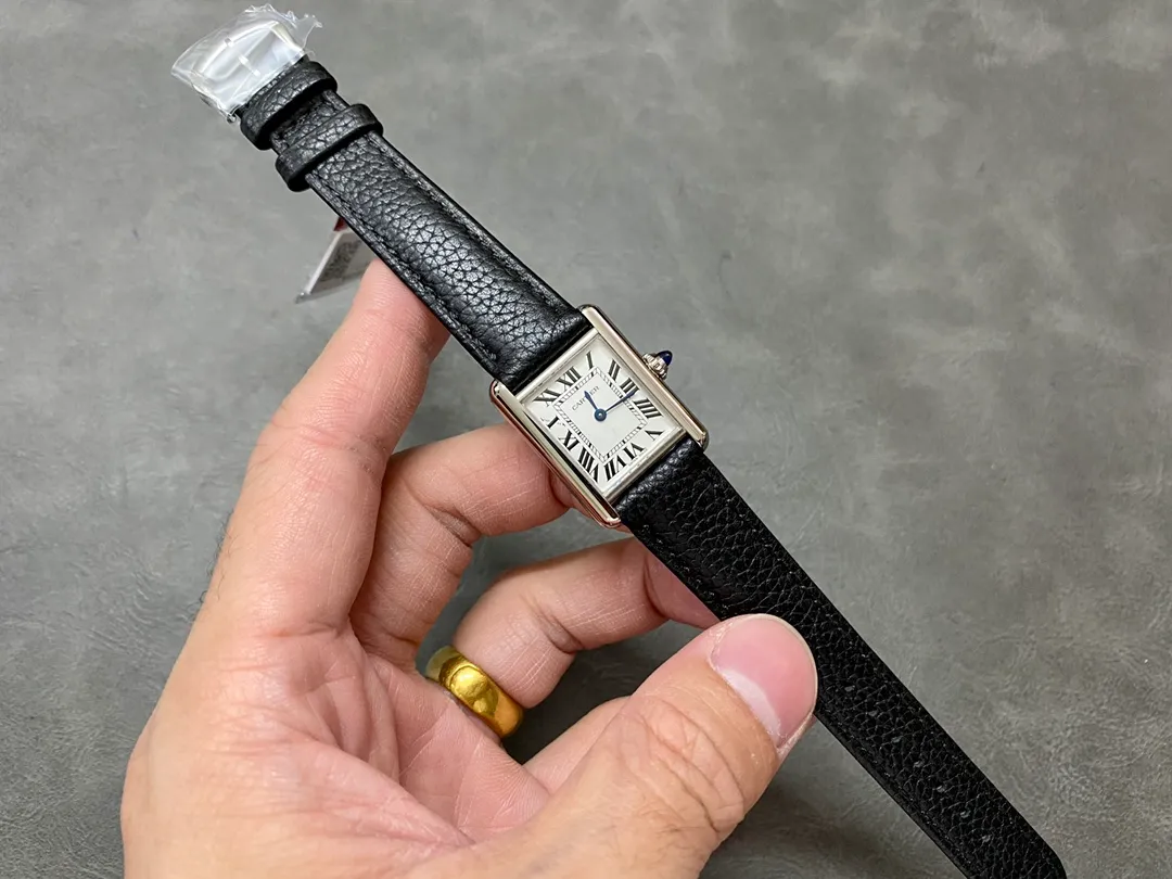Cartier Tank Must Small SS 22mm F1 Factory 1:1 Best Edition White Dial on Black Leather Strap Swiss Quartz 22 1f88c09b4474835 AMO Watch
