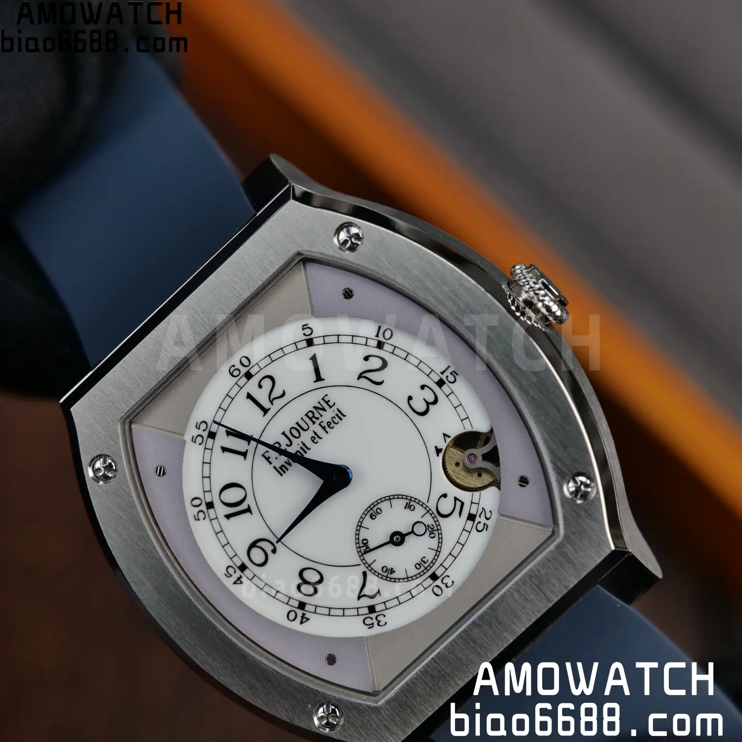 FPJ F.P.Journe Elegante FJ Factory Best Edition White Dial on Blue Rubber Strap Quartz V2 99 1fbaa3096f02f87 AMO Watch