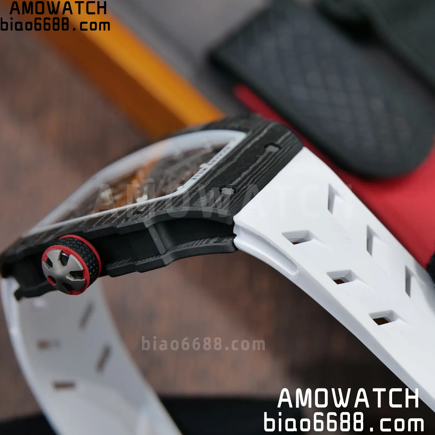 RICHARD MILLE 1:1 RM67-02 Black NTPT RICH Factory Pro 1:1 Italy Skeleton Dial White Rubber Strap CRMA7 Super Clone V2 84 20592e34c9aede2 AMO Watch