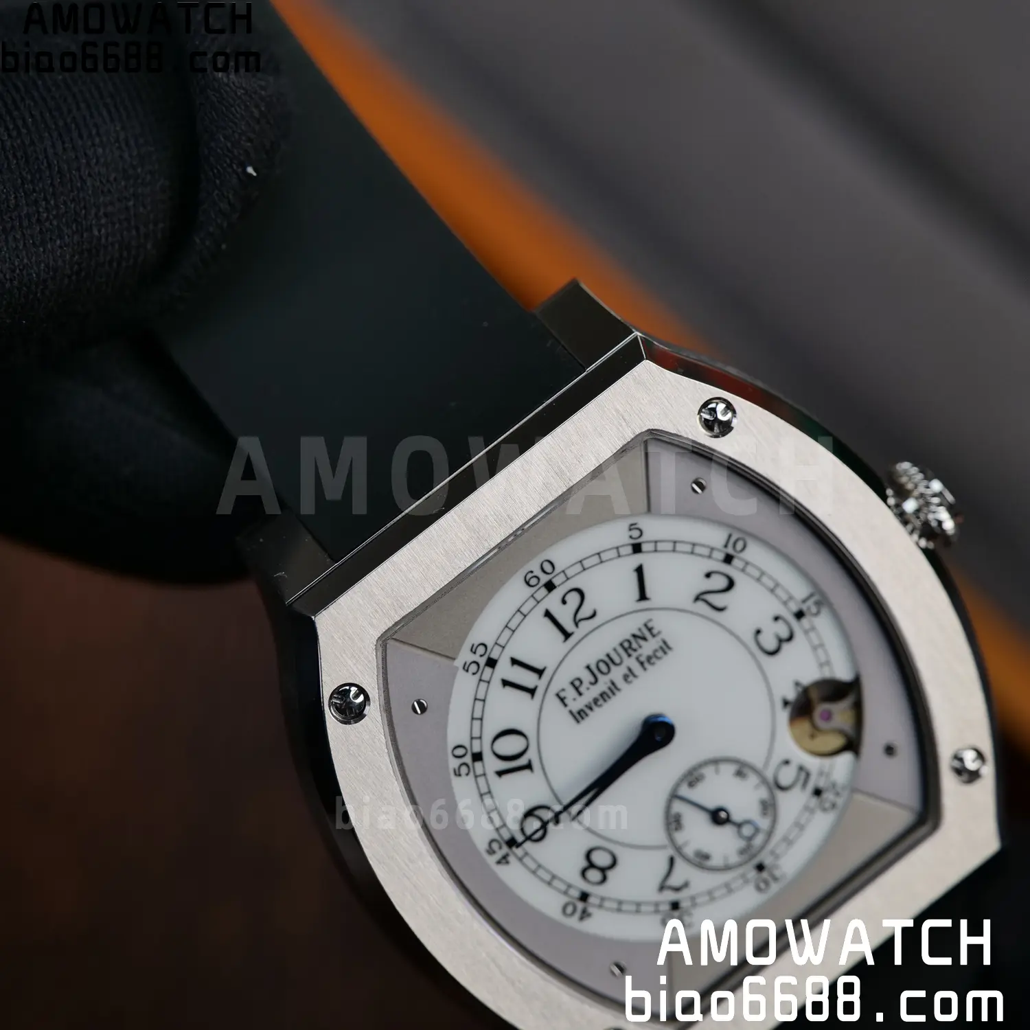 FPJ F.P.Journe Elegante FJ Factory Best Edition White Dial on Black Rubber Strap Quartz V2 97 20f876f99a6ce6a AMO Watch
