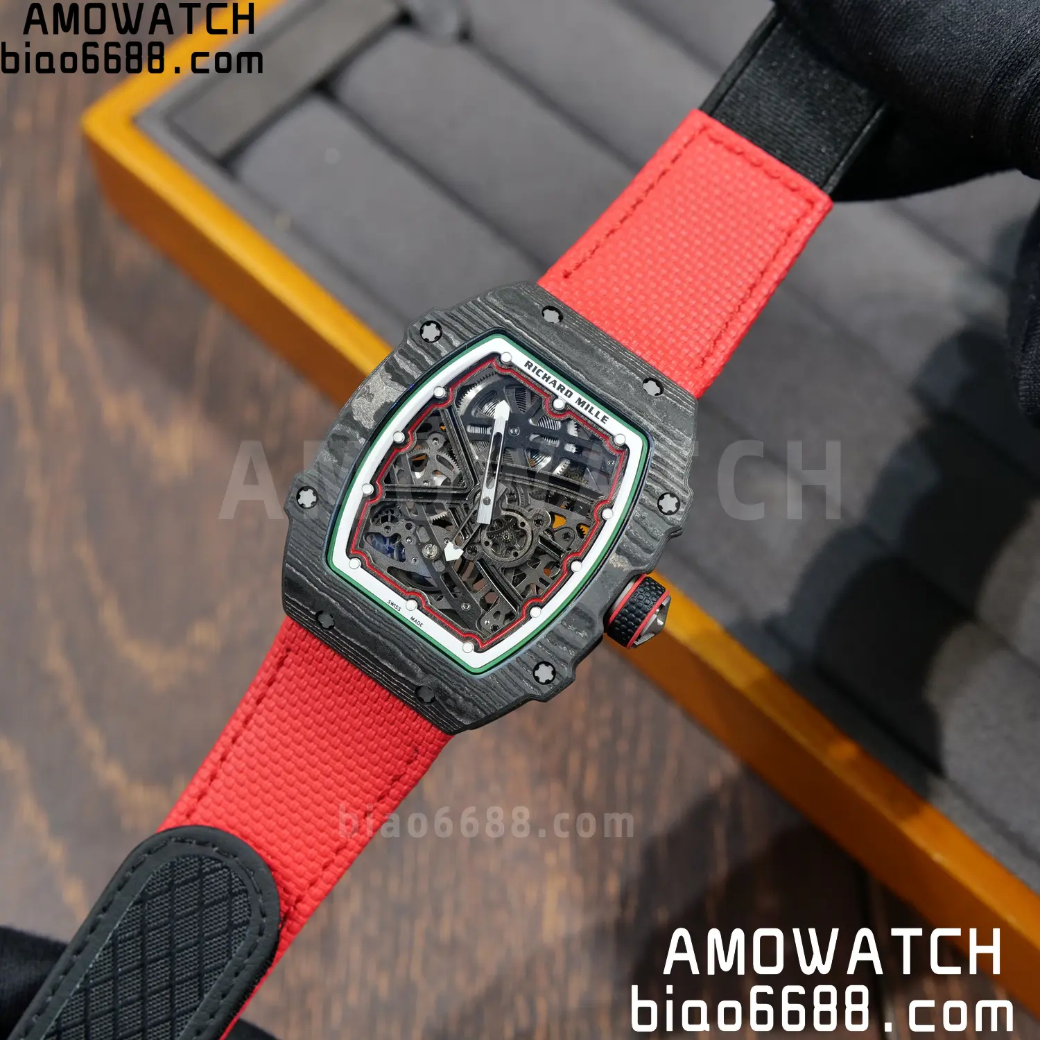 RICHARD MILLE 1:1 RM67-02 Black NTPT RICH Factory Pro 1:1 Italy Skeleton Dial White Nylon Strap CRMA7 Super Clone V2 82 2148ec22cab0373 AMO Watch