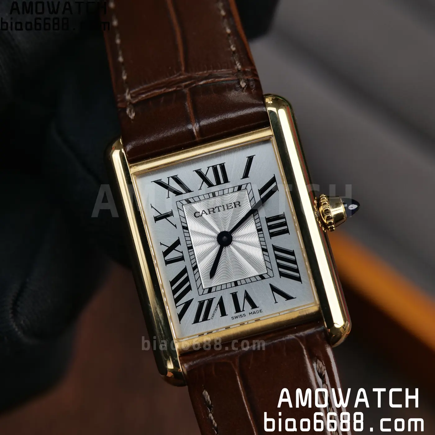 CARTIER Tank Must YG W1529756 25.5mm F1 Facftory 1:1 Best Edition White Dial on Brown Leather Strap Ronda 83 2154ce47b1be62a AMO Watch