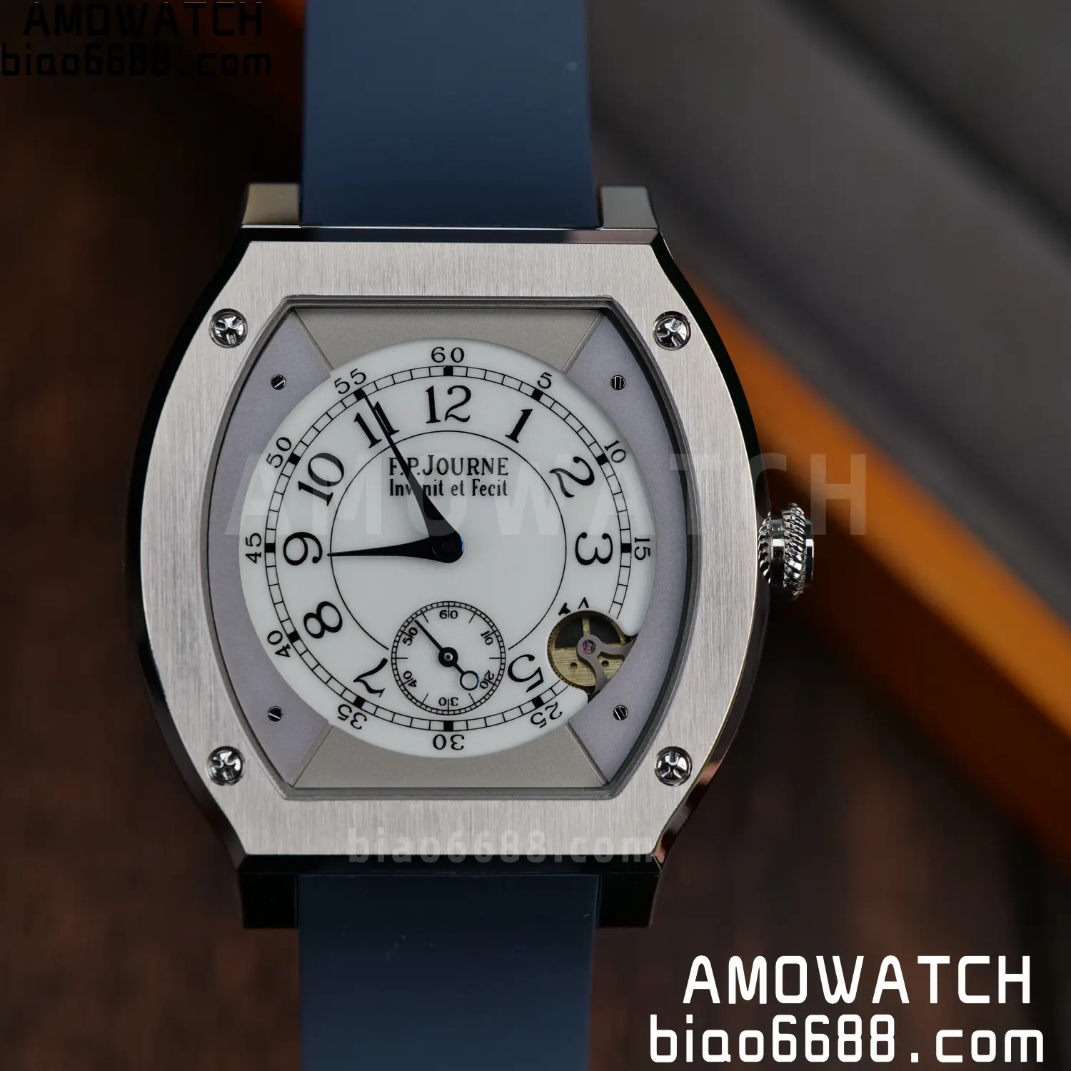 FPJ F.P.Journe Elegante FJ Factory Best Edition White Dial on Blue Rubber Strap Quartz V2 88 22bac026765b972 AMO Watch