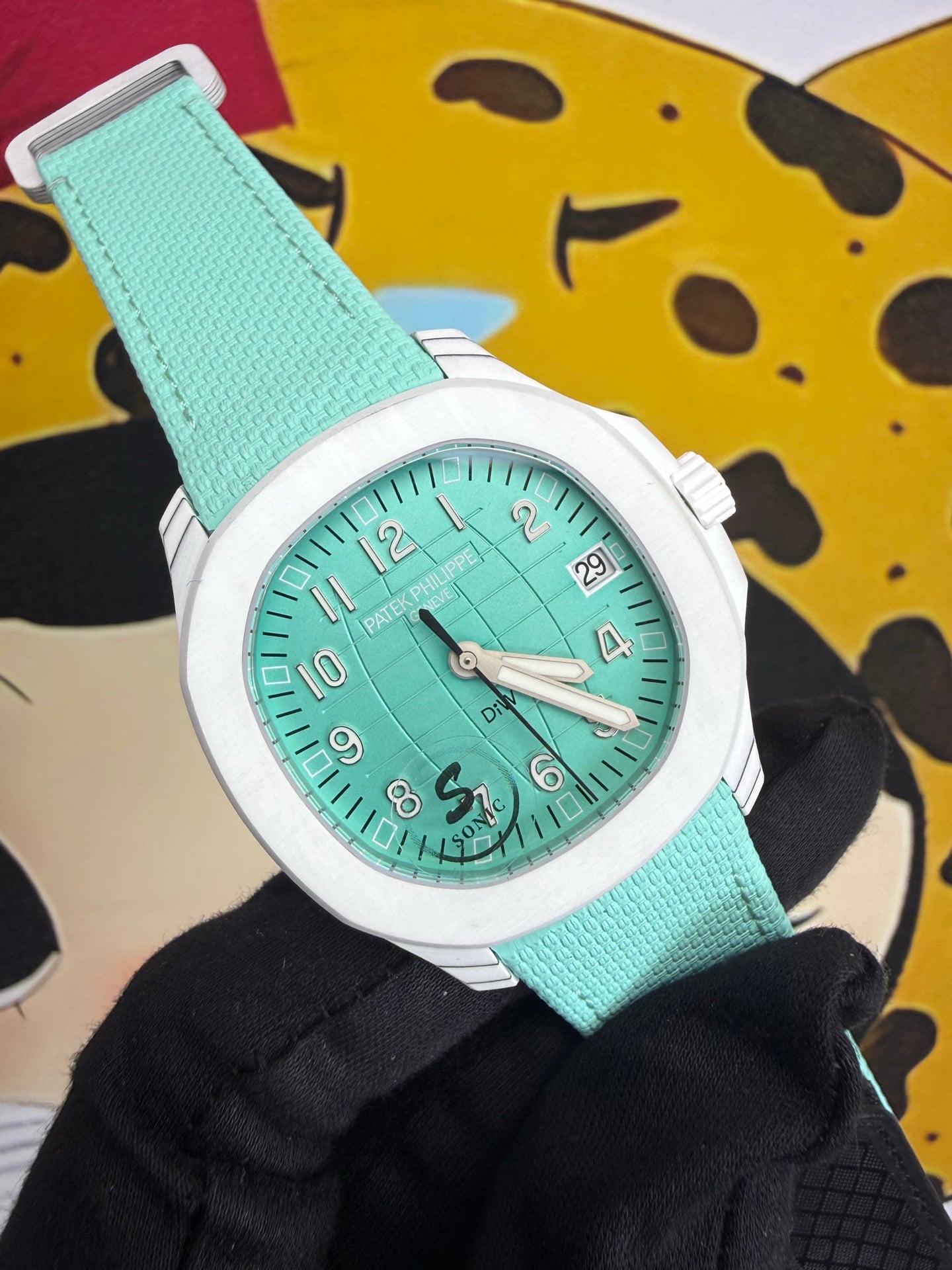 PP Aquanaut 5167 Celeste DIW SONIC Factory SF 1:1 Best Edition Tiffany Dial On Tiffany Nylon Strap DD324 27 22df9ed3fbc6953 阿默表行AmoWatch