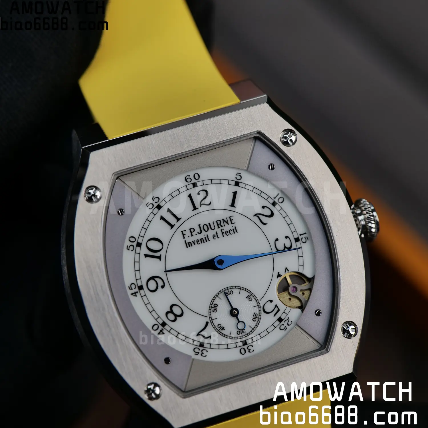 FPJ F.P.Journe Elegante FJ Factory Best Edition White Dial on Yellow Rubber Strap Quartz V2 95 23904f49b25d705 AMO Watch