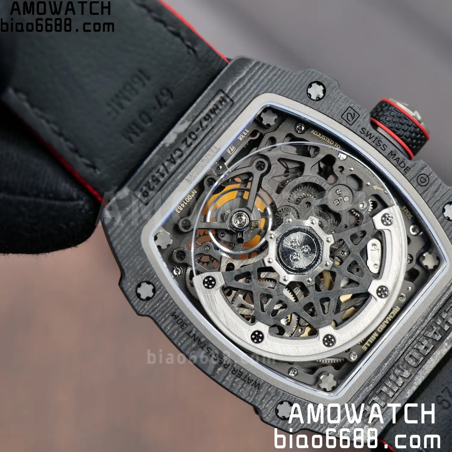 RICHARD MILLE 1:1 RM67-02 Black NTPT RICH Factory Pro 1:1 Italy Skeleton Dial White Nylon Strap CRMA7 Super Clone V2 107 23a612eed2c147a AMO Watch