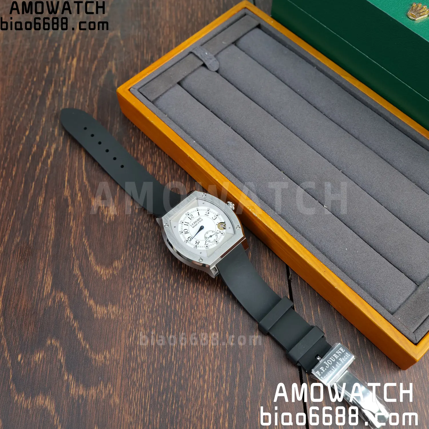 FPJ F.P.Journe Elegante FJ Factory Best Edition White Dial on Black Rubber Strap Quartz V2 79 23c62703fd3333d AMO Watch