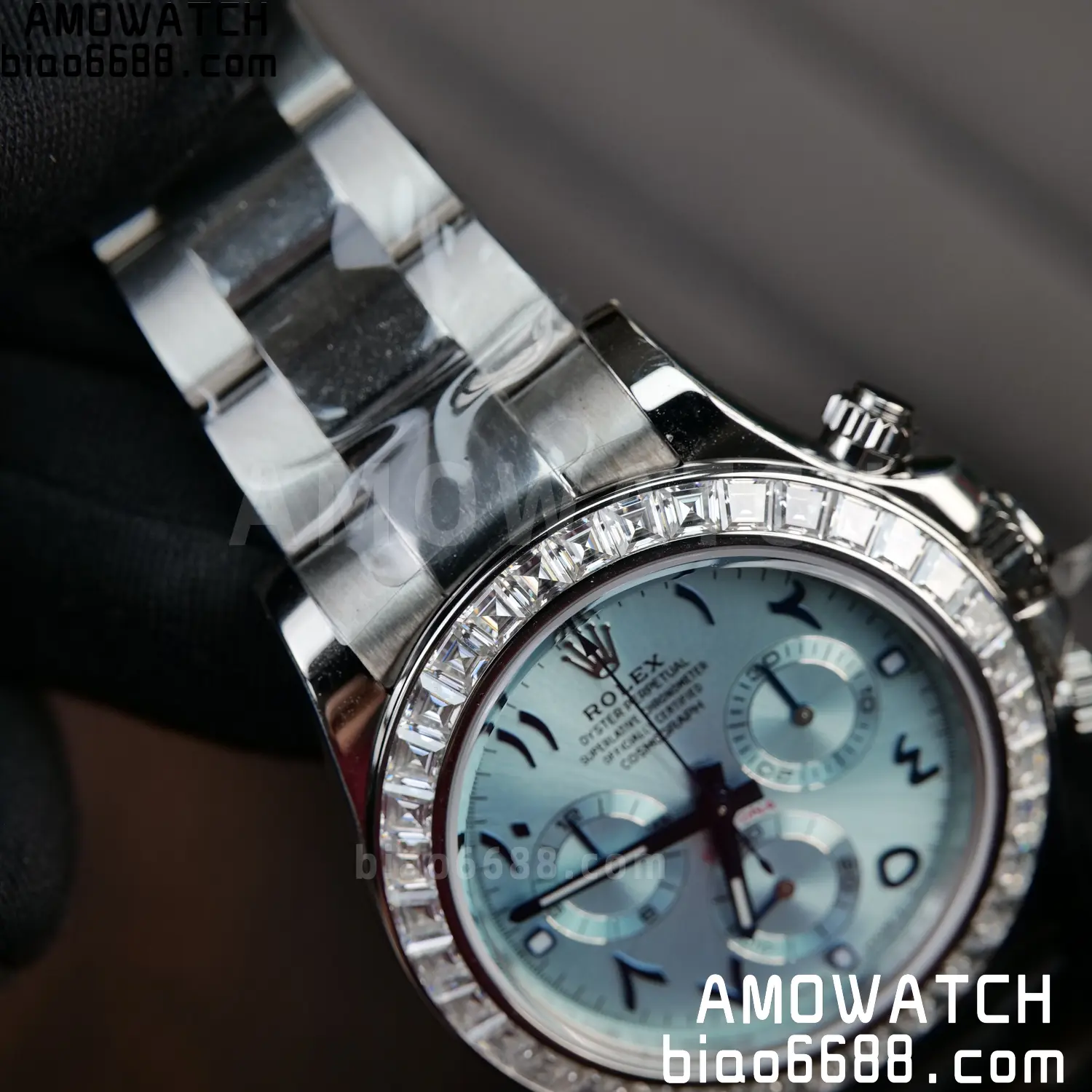 Rolex Daytona 116506 PPM Factory Best Edition Ice Blue Dial Crystal Markers on SS Bracelet 4130 91 247b0ca95e0f01e AMO Watch