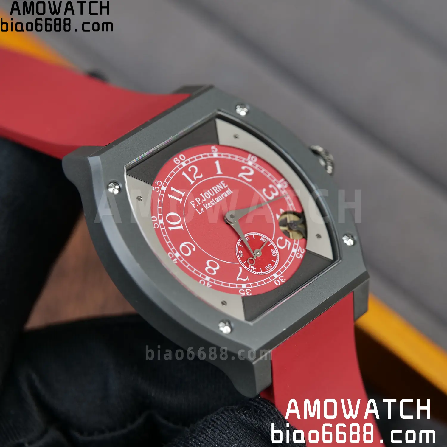 FPJ F.P.Journe Elegante PVD FJ Factory Best Edition Red Dial on RedRubber Strap Quartz V2 101 25180747e9f2f0d AMO Watch