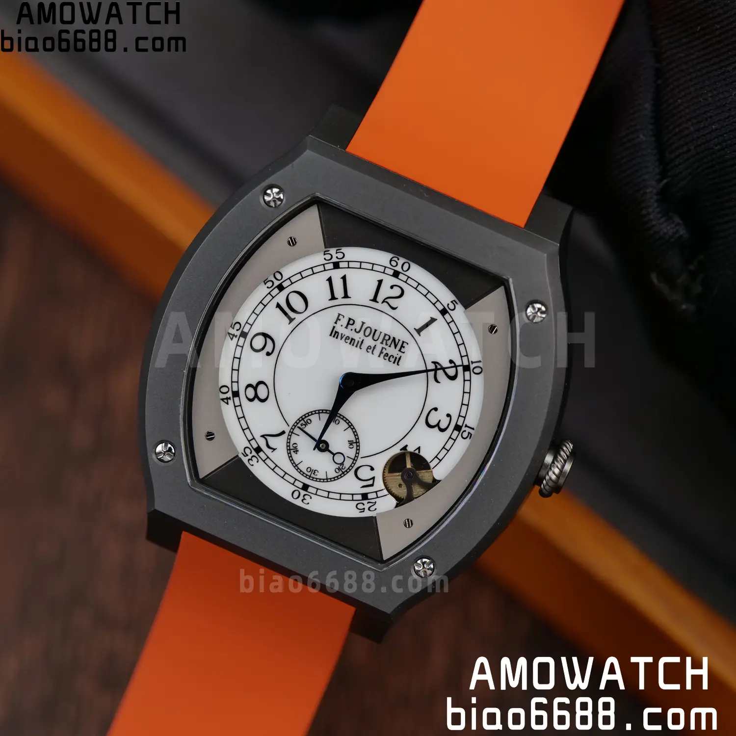 FPJ F.P.Journe Elegante PVD FJ Factory Best Edition White Dial on Orange Rubber Strap Quartz V2 100 25cc63e28e36bab AMO Watch