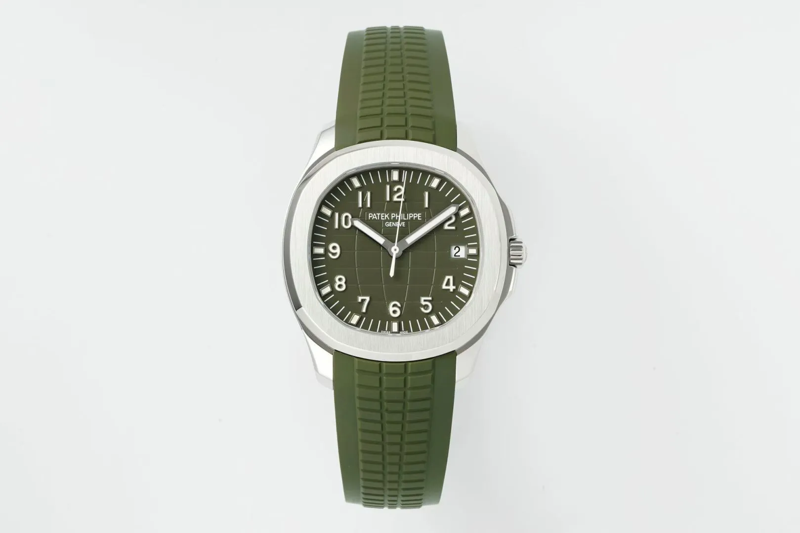 PP Aquanaut 5168G 42mm SS DDF 1:1 Best Edition Green Dial on Green Rubber Strap DPB330 Super Clone (Weighted) 19 26479d3aa96dff8 AMO Watch