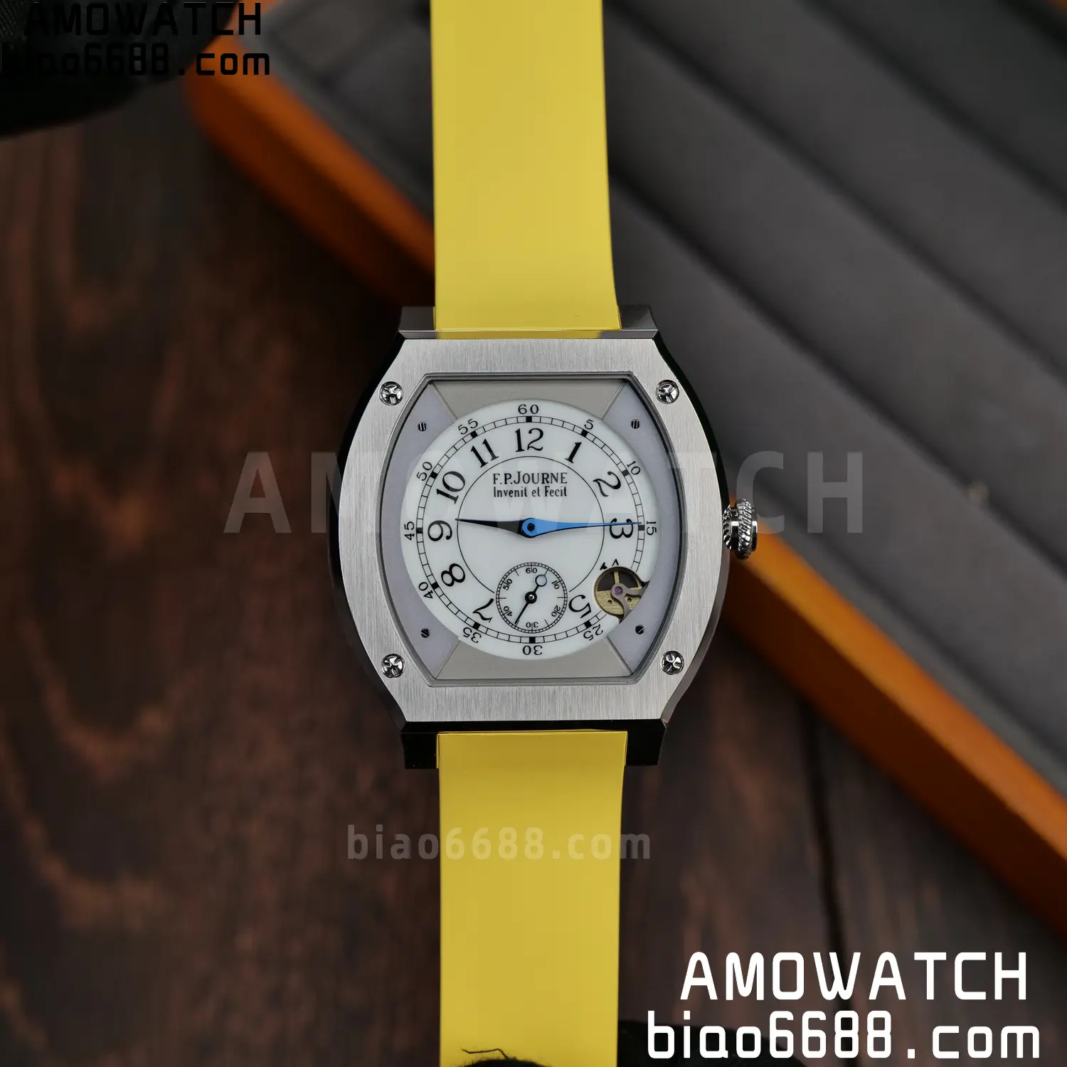 FPJ F.P.Journe Elegante FJ Factory Best Edition White Dial on Yellow Rubber Strap Quartz V2 82 271814537406d79 AMO Watch