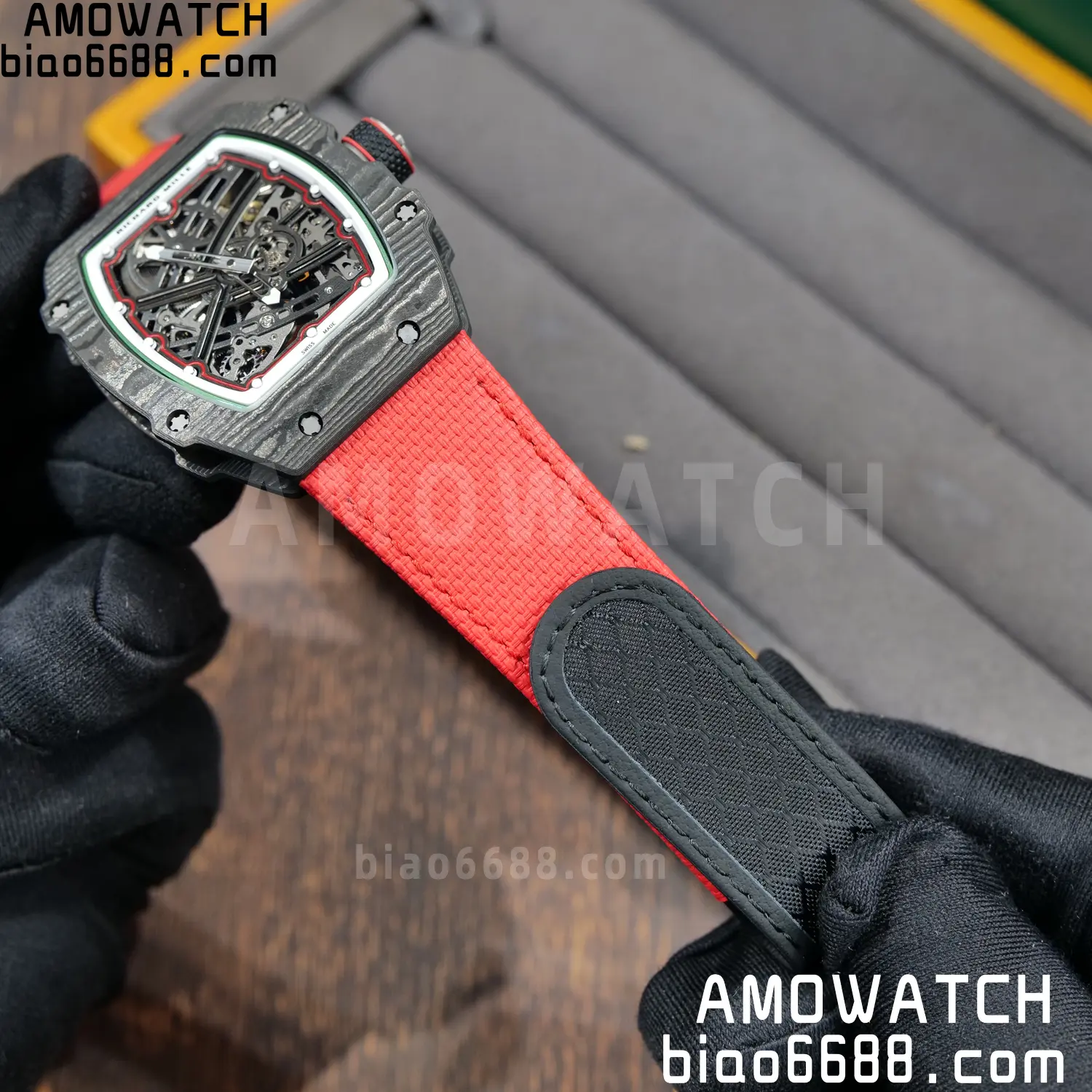 RICHARD MILLE 1:1 RM67-02 Black NTPT RICH Factory Pro 1:1 Italy Skeleton Dial White Nylon Strap CRMA7 Super Clone V2 84 276f543cc532ecf AMO Watch