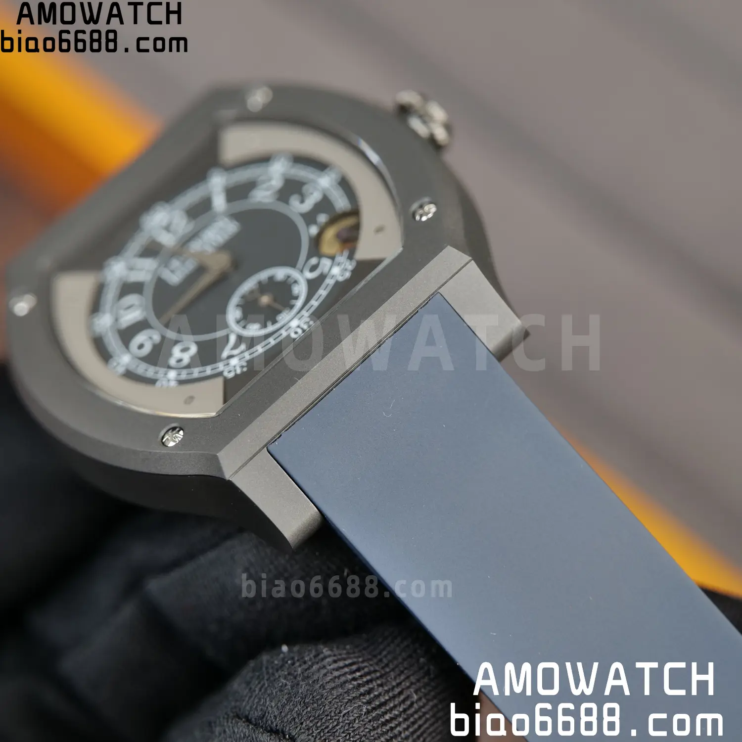 FPJ F.P.Journe Elegante PVD FJ Factory Best Edition Black Dial on Blue Rubber Strap Quartz V2 110 2bbf24771af1539 AMO Watch
