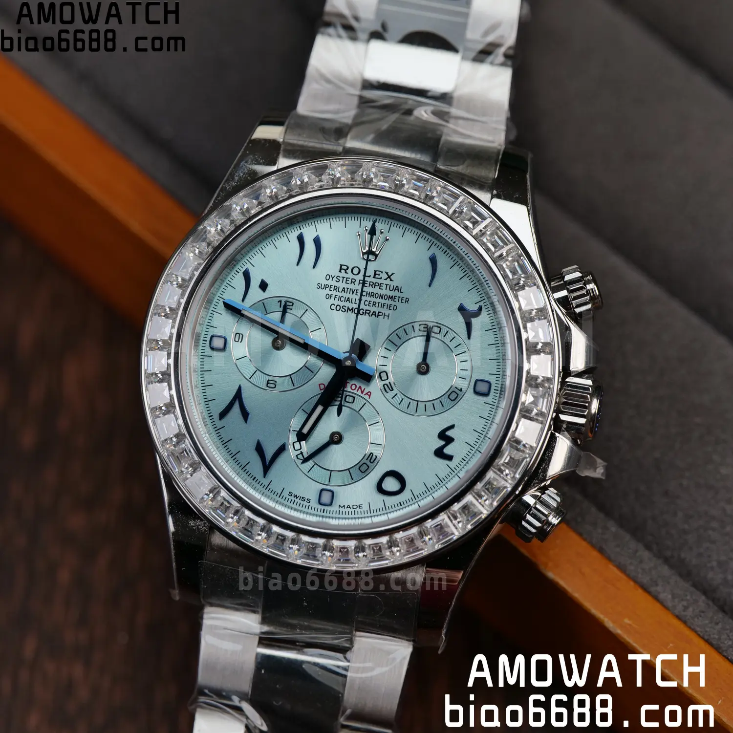 Rolex Daytona 116506 PPM Factory Best Edition Ice Blue Dial Crystal Markers on SS Bracelet 4130 70 2d14dee62e687ed AMO Watch