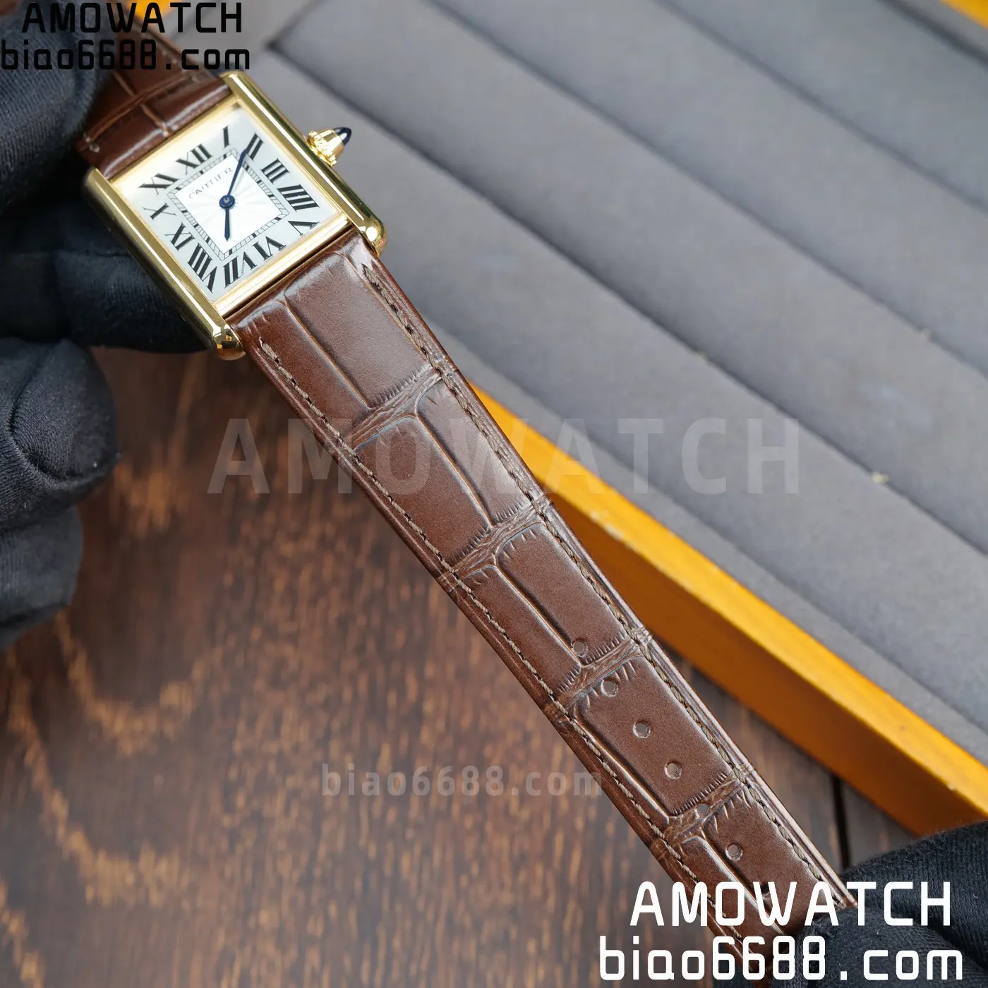CARTIER Tank Must YG W1529756 25.5mm F1 Facftory 1:1 Best Edition White Dial on Brown Leather Strap Ronda 68 2d8d4c19363a03c AMO Watch