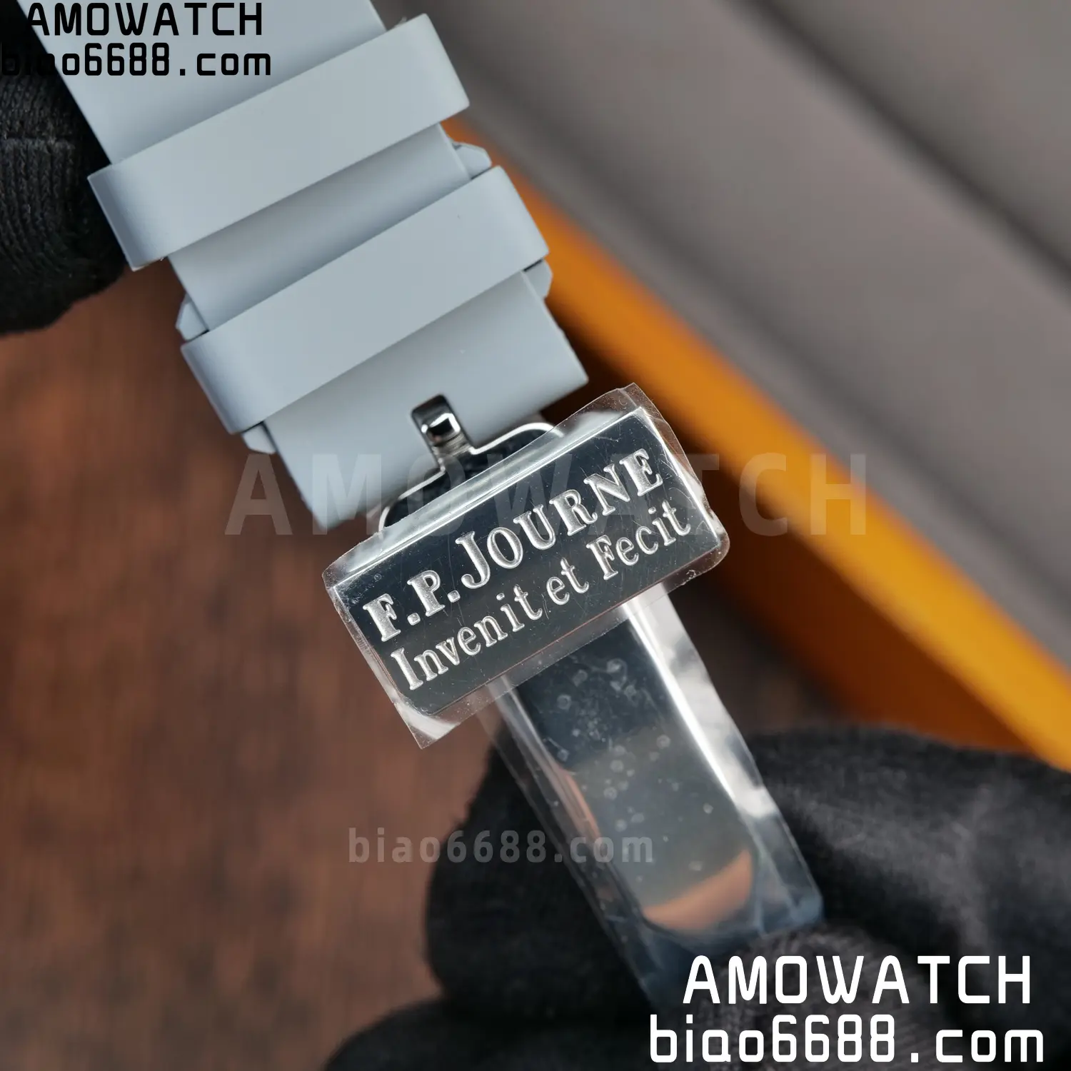 FPJ F.P.Journe Elegante FJ Factory Best Edition White Dial on Gray Rubber Strap Quartz V2 112 2e161e0453ba228 AMO Watch