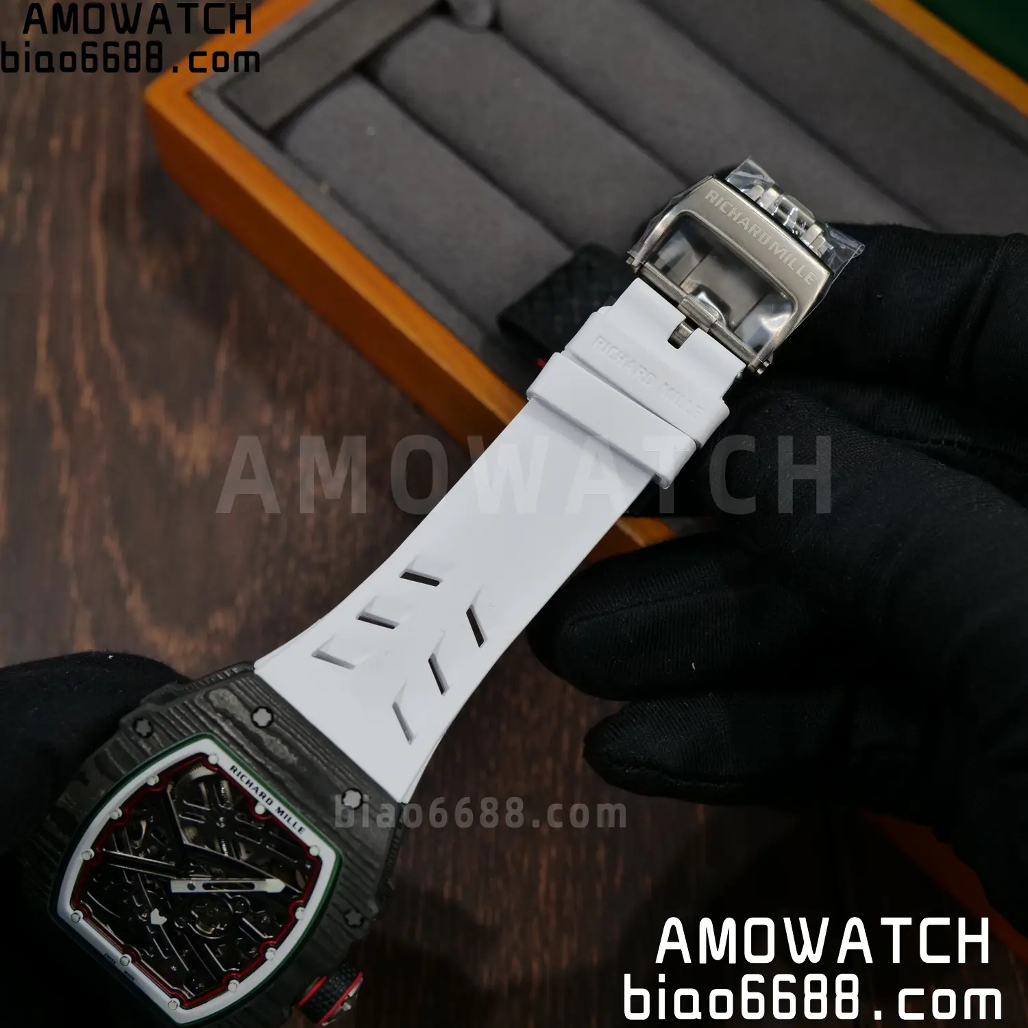 RICHARD MILLE 1:1 RM67-02 Black NTPT RICH Factory Pro 1:1 Italy Skeleton Dial White Rubber Strap CRMA7 Super Clone V2 76 2eb9d5ec21594b6 AMO Watch