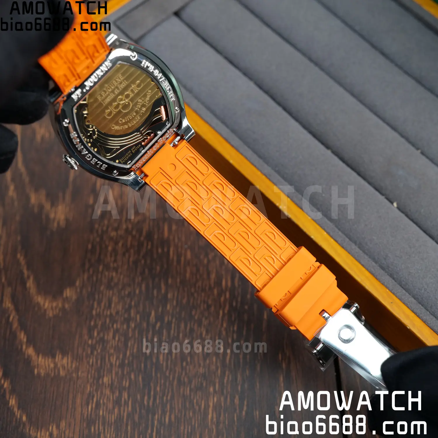 FPJ F.P.Journe Elegante FJ Factory Best Edition White Dial on Orange Rubber Strap Quartz V2 86 2f3071913438b5d AMO Watch