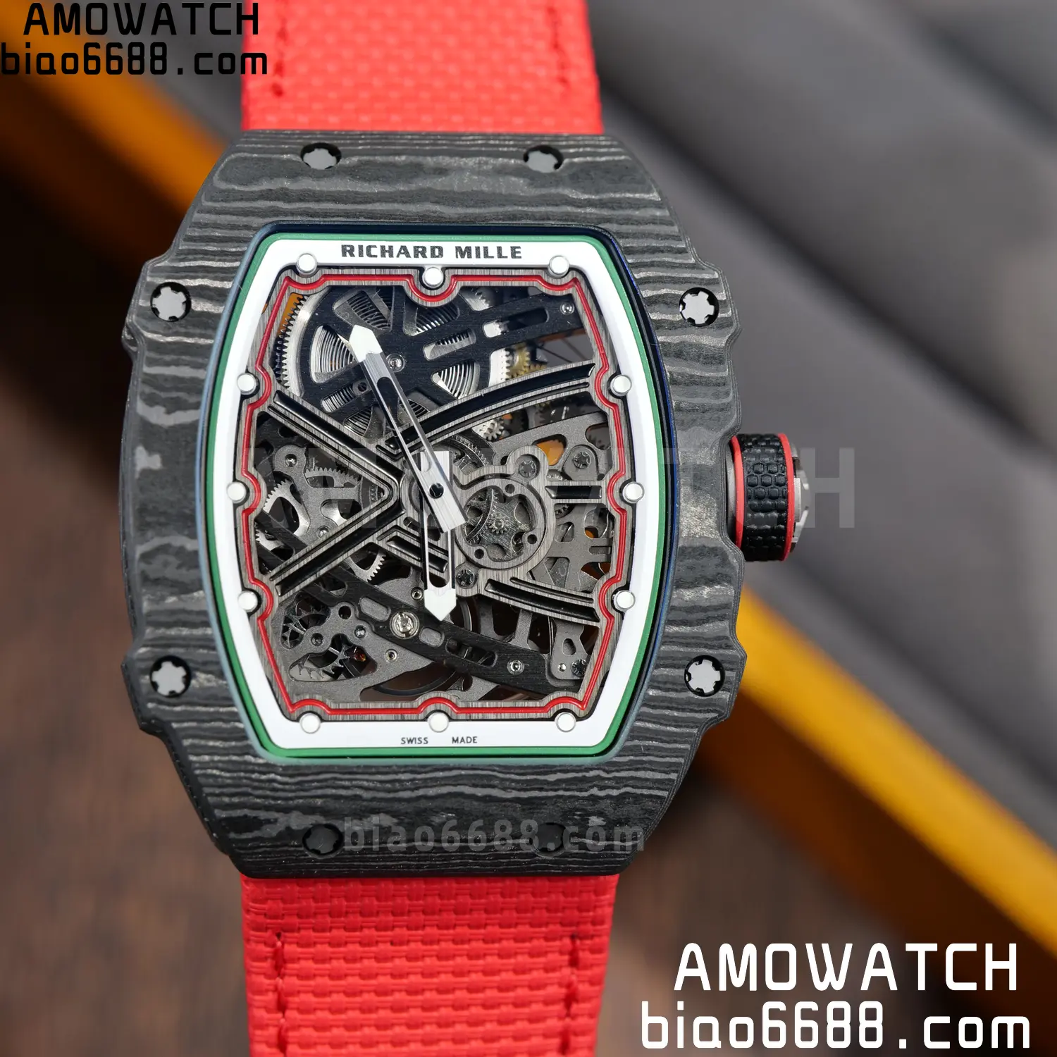 RICHARD MILLE 1:1 RM67-02 Black NTPT RICH Factory Pro 1:1 Italy Skeleton Dial White Nylon Strap CRMA7 Super Clone V2 86 300c713cf569d00 AMO Watch