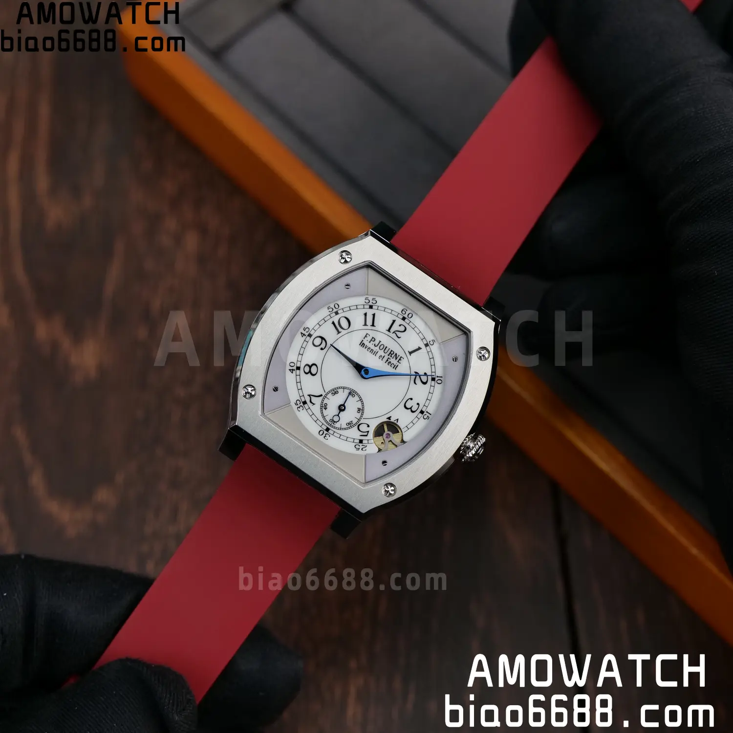 FPJ F.P.Journe Elegante FJ Factory Best Edition White Dial on Red Rubber Strap Quartz V2 85 325130d4959c754 AMO Watch