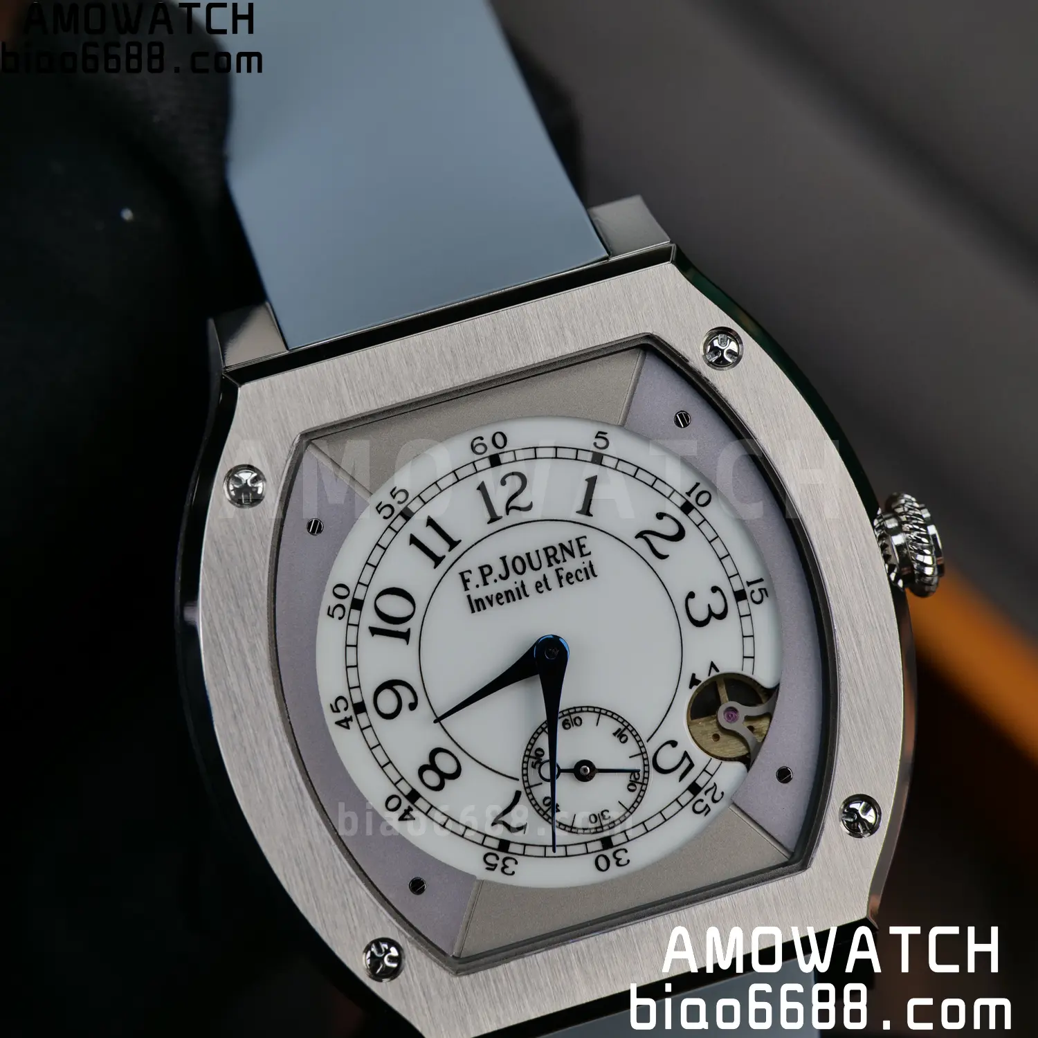 FPJ F.P.Journe Elegante FJ Factory Best Edition White Dial on Gray Rubber Strap Quartz V2 103 33777575ad04870 AMO Watch