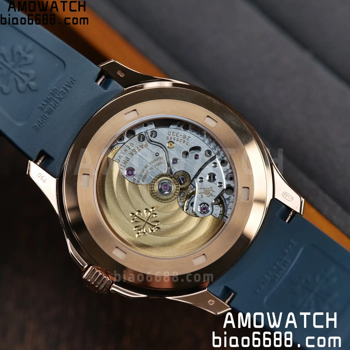 Patek Philippe Aquanaut 5261R RG APW Factory 1:1 Best Edition Dial on Blue Rubber Strap V2 105 358139a42c65db7 AMO Watch
