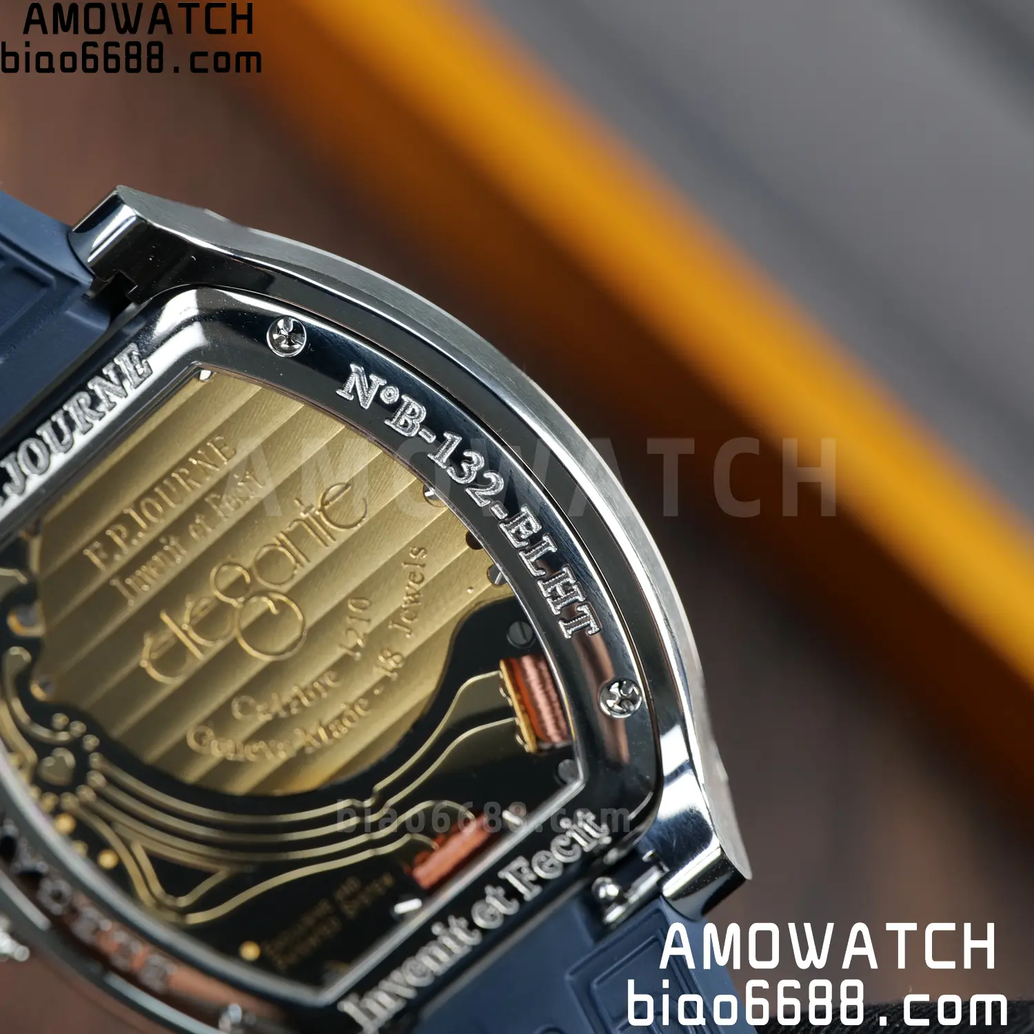 FPJ F.P.Journe Elegante FJ Factory Best Edition White Dial on Blue Rubber Strap Quartz V2 109 35d080a442925b2 AMO Watch