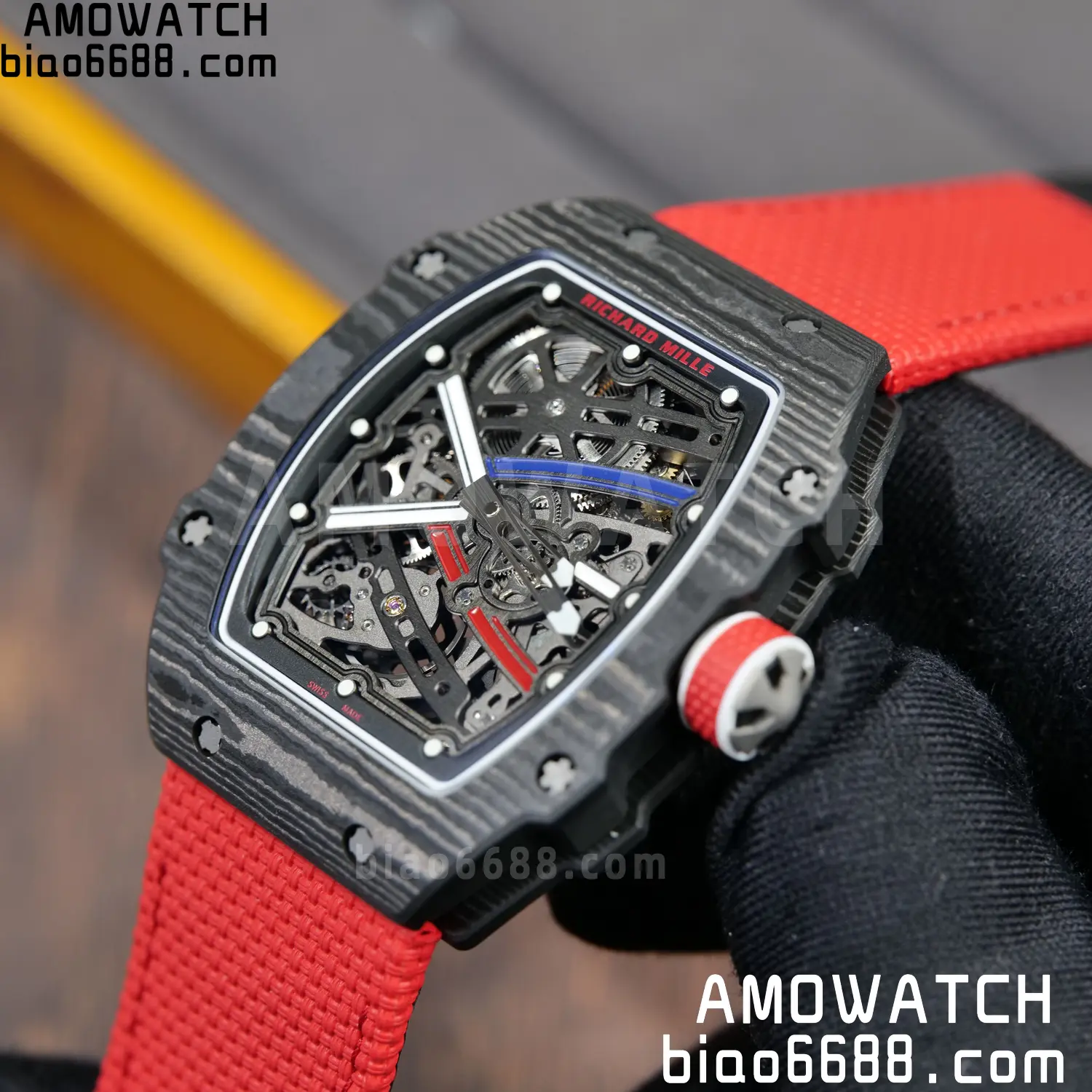 RICHARD MILLE RM67-02 Black NTPT RICH Factory 1:1 France Blue/Red/White Skeleton Dial CRMA7 Super Clone 86 35d4f735bc9ecdf AMO Watch