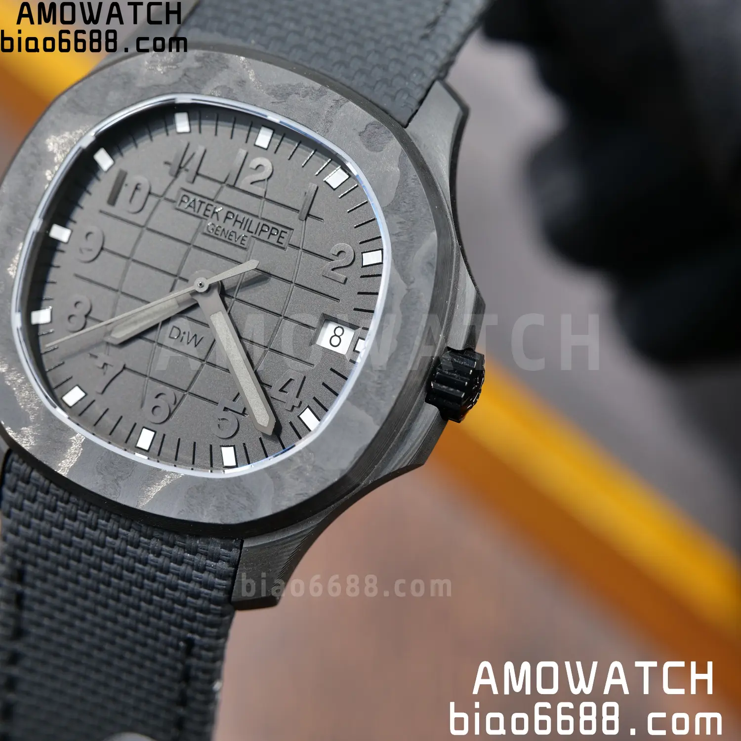 PP Aquanaut 5167 ALL Black DIW SONIC Factory SF 1:1 Best Edition Black Dial On Black Nylon Strap DD324 85 364f8ba1a44fd88 阿默表行AmoWatch