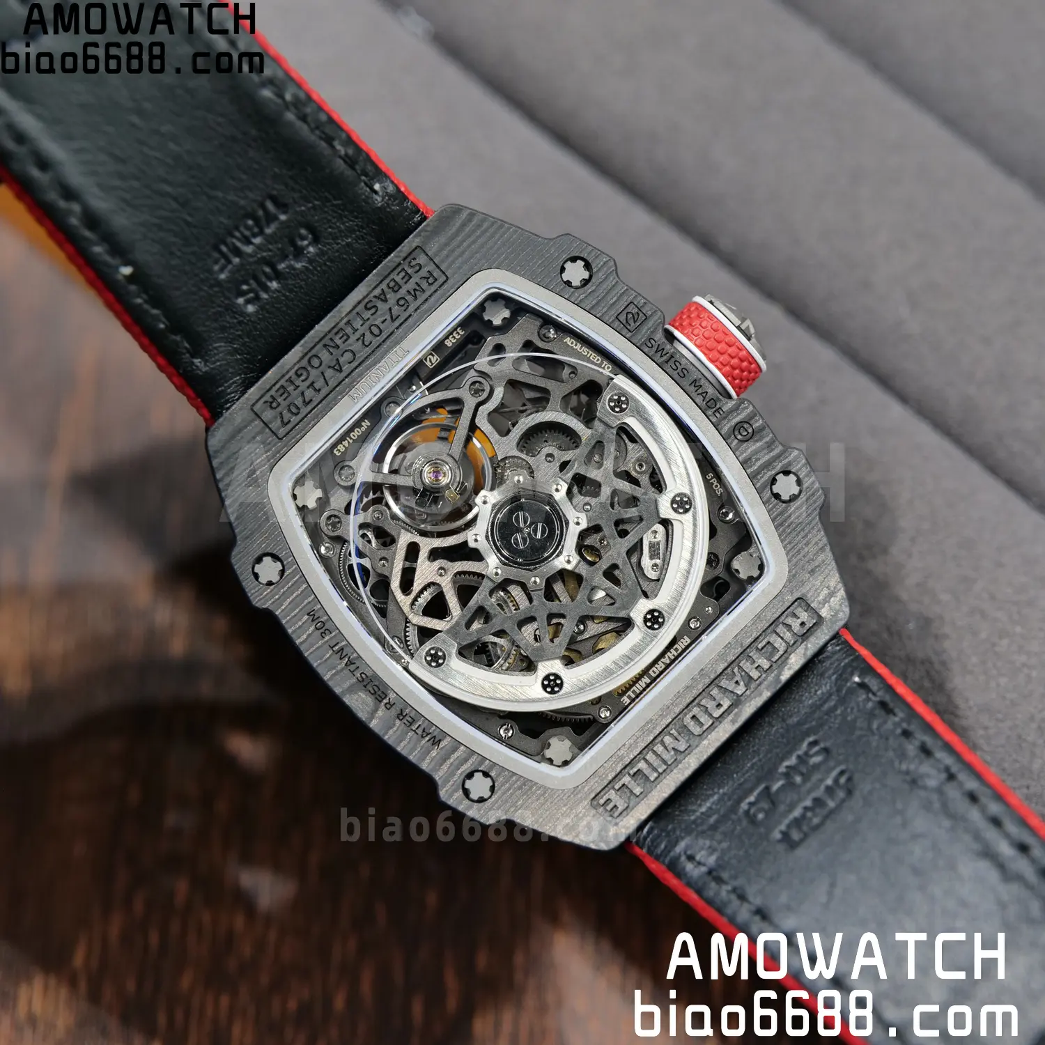 RICHARD MILLE RM67-02 Black NTPT RICH Factory 1:1 France Blue/Red/White Skeleton Dial CRMA7 Super Clone 96 3715b6eeb668673 AMO Watch