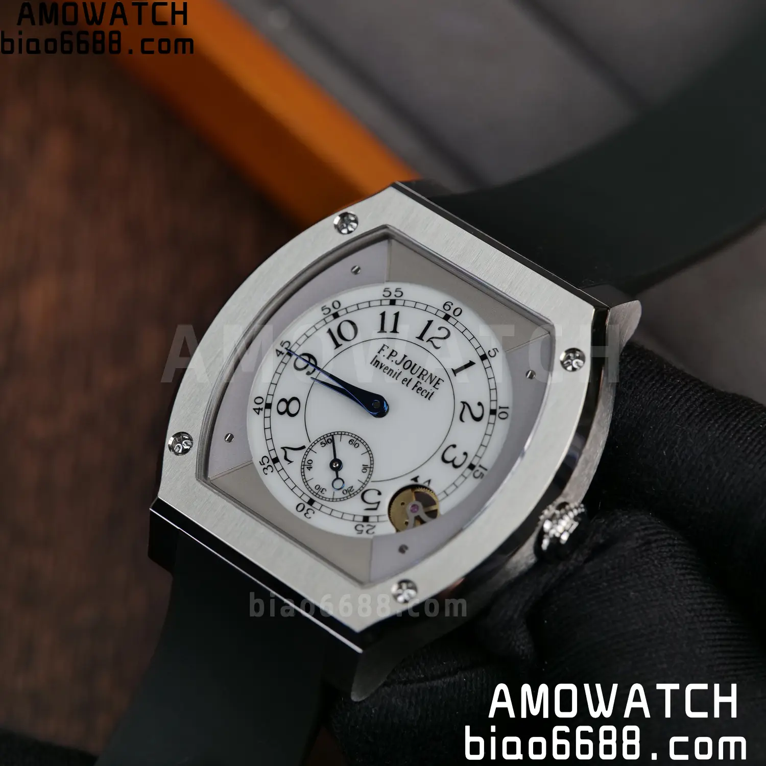 FPJ F.P.Journe Elegante FJ Factory Best Edition White Dial on Black Rubber Strap Quartz V2 96 3a8372fb9b76121 AMO Watch
