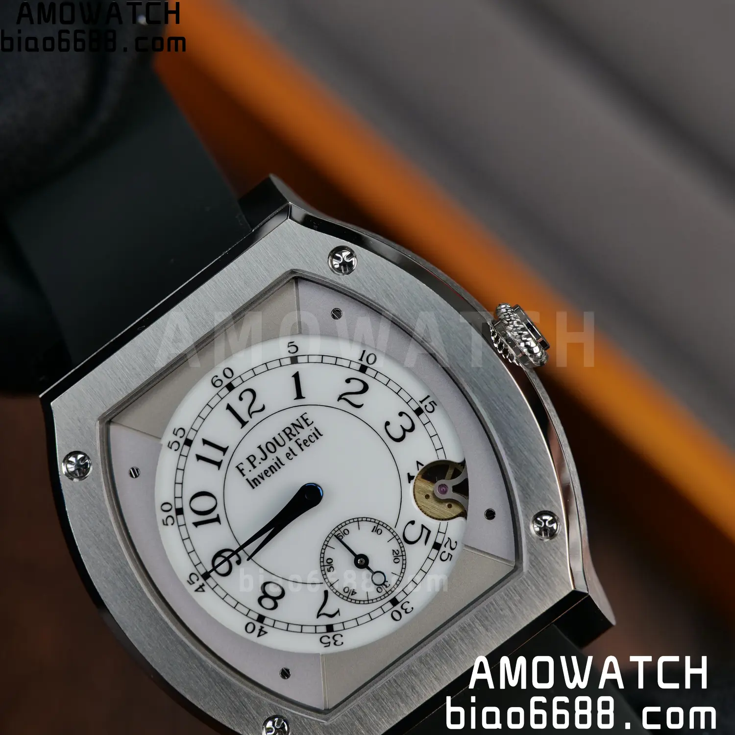 FPJ F.P.Journe Elegante FJ Factory Best Edition White Dial on Black Rubber Strap Quartz V2 98 3ad53e8aad3e597 AMO Watch