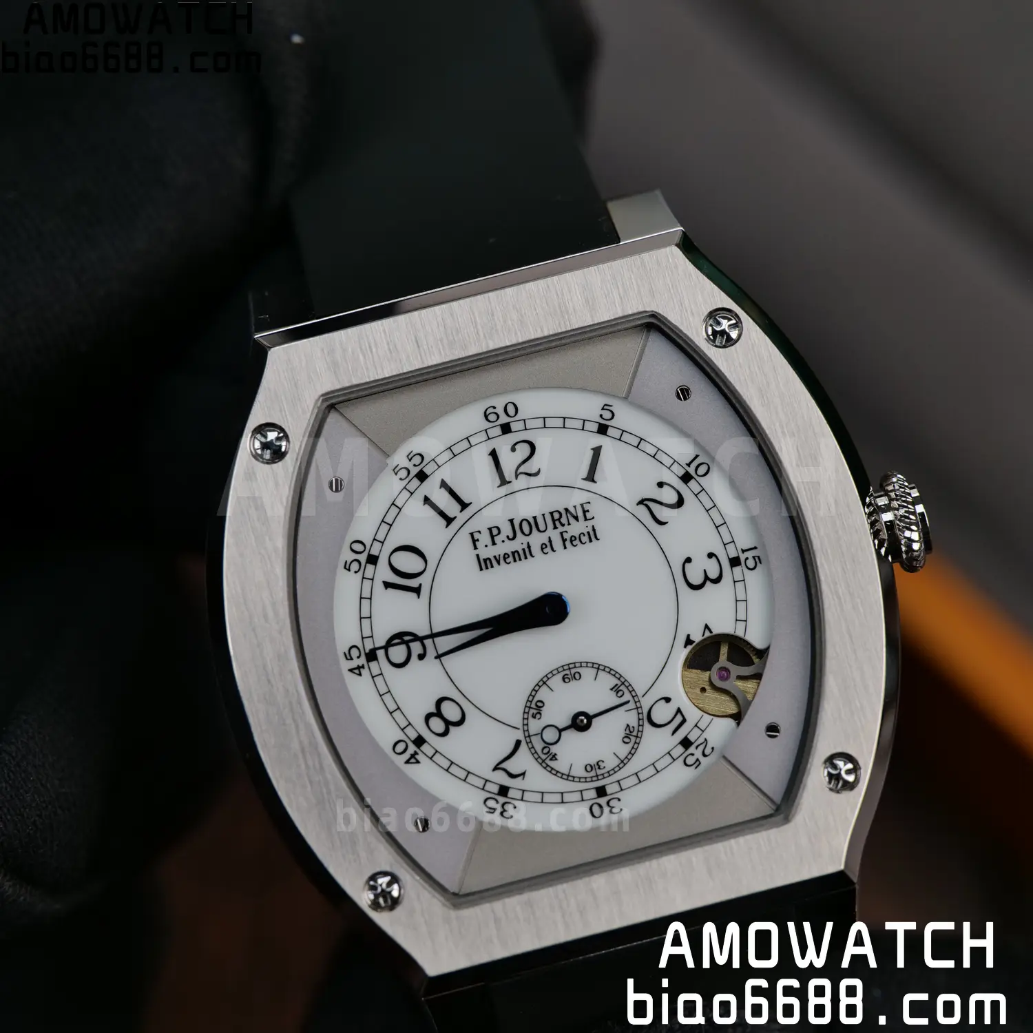 FPJ F.P.Journe Elegante FJ Factory Best Edition White Dial on Black Rubber Strap Quartz V2 100 3adf6b0896888bf AMO Watch