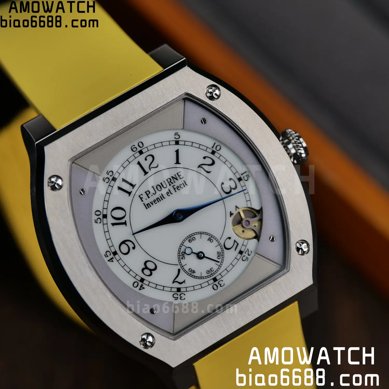 FPJ F.P.Journe Elegante FJ Factory Best Edition White Dial on Yellow Rubber Strap Quartz V2 100 3d2d279f71bb31d AMO Watch