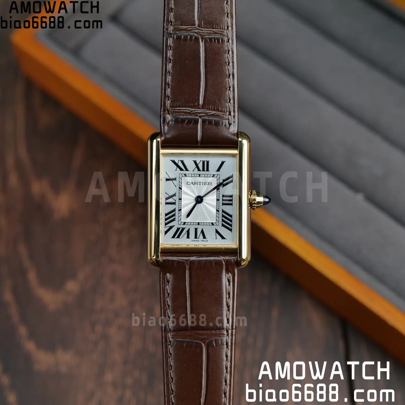 CARTIER Tank Must YG W1529756 25.5mm F1 Facftory 1:1 Best Edition White Dial on Brown Leather Strap Ronda 69 4035de287e7b611 AMO Watch
