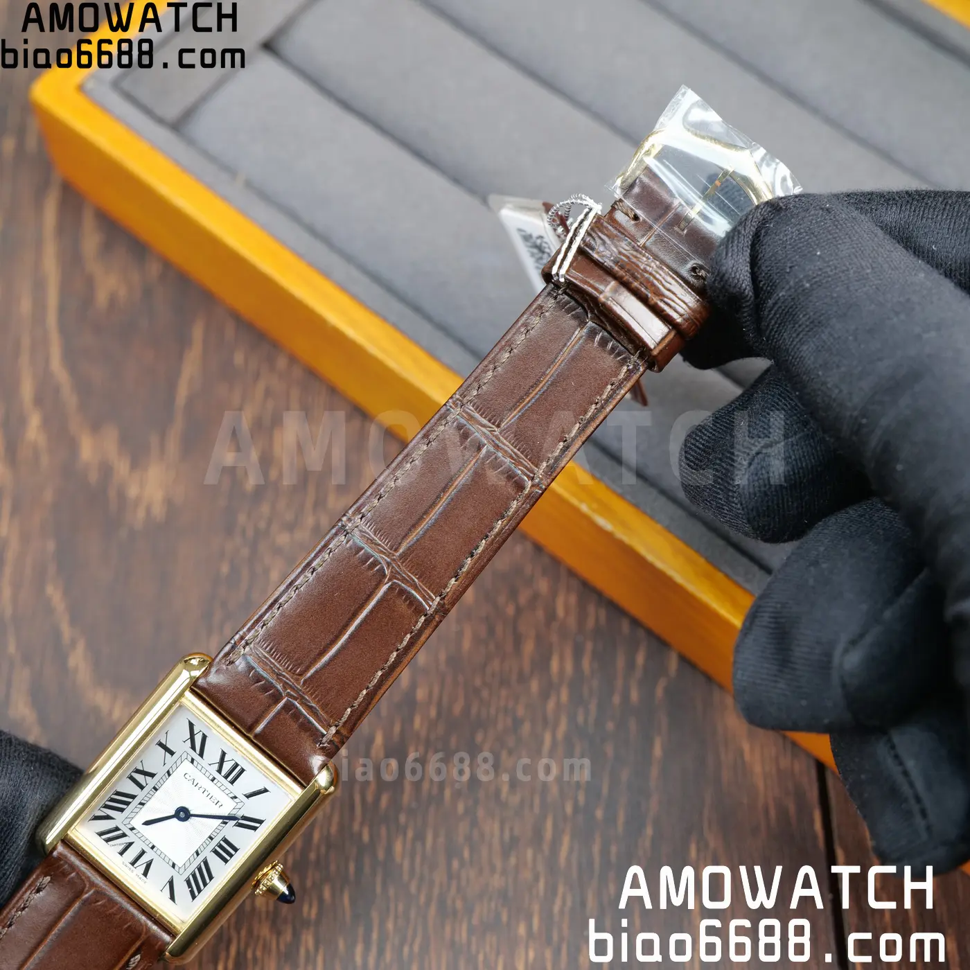 CARTIER Tank Must YG W1529756 25.5mm F1 Facftory 1:1 Best Edition White Dial on Brown Leather Strap Ronda 67 407f97b12a4d9f3 AMO Watch