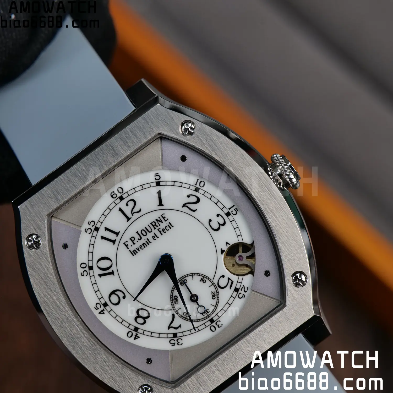 FPJ F.P.Journe Elegante FJ Factory Best Edition White Dial on Gray Rubber Strap Quartz V2 100 40a3f37c20b0792 AMO Watch