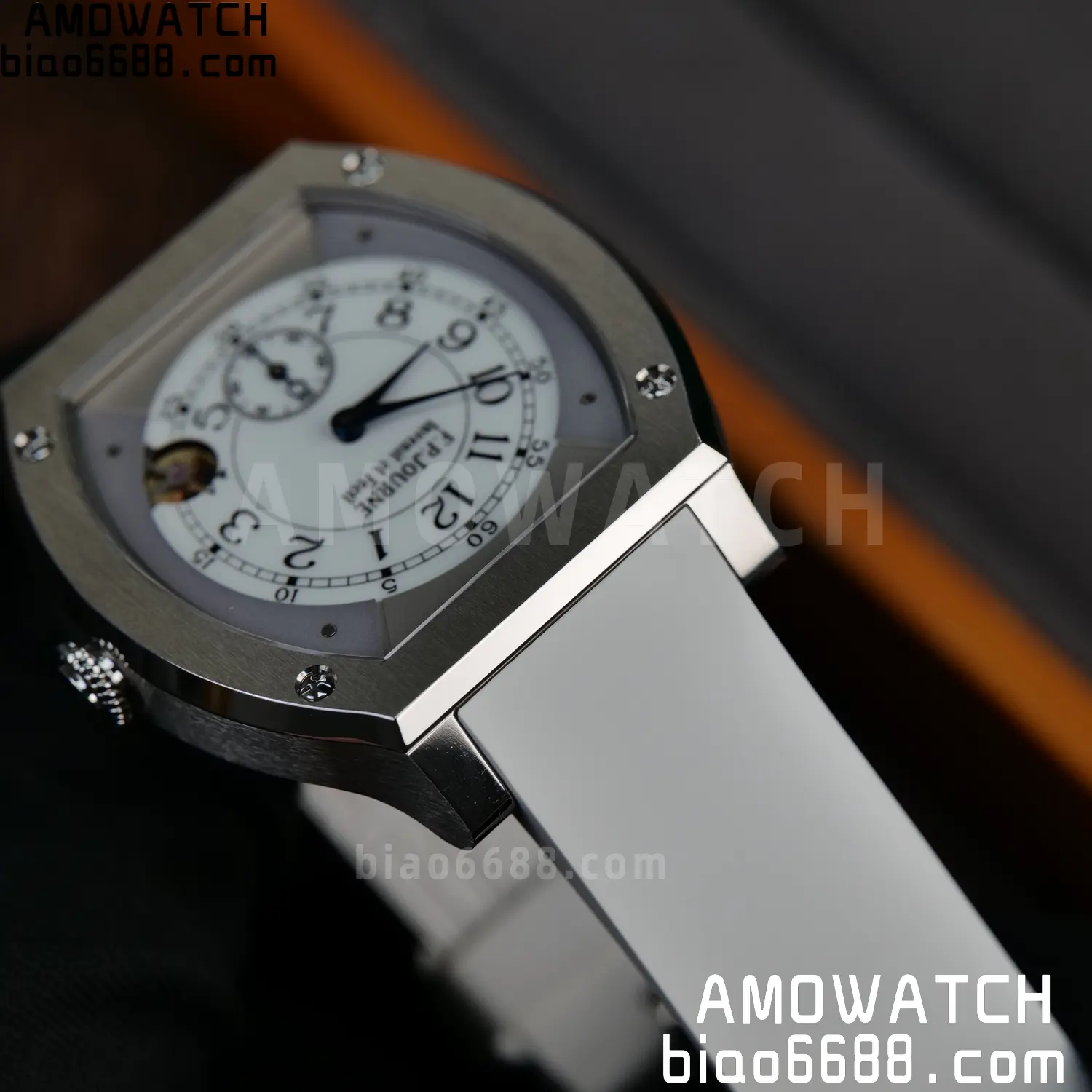 FPJ F.P.Journe Elegante FJ Factory Best Edition White Dial on White Rubber Strap Quartz V2 91 41c95a131521f2b AMO Watch