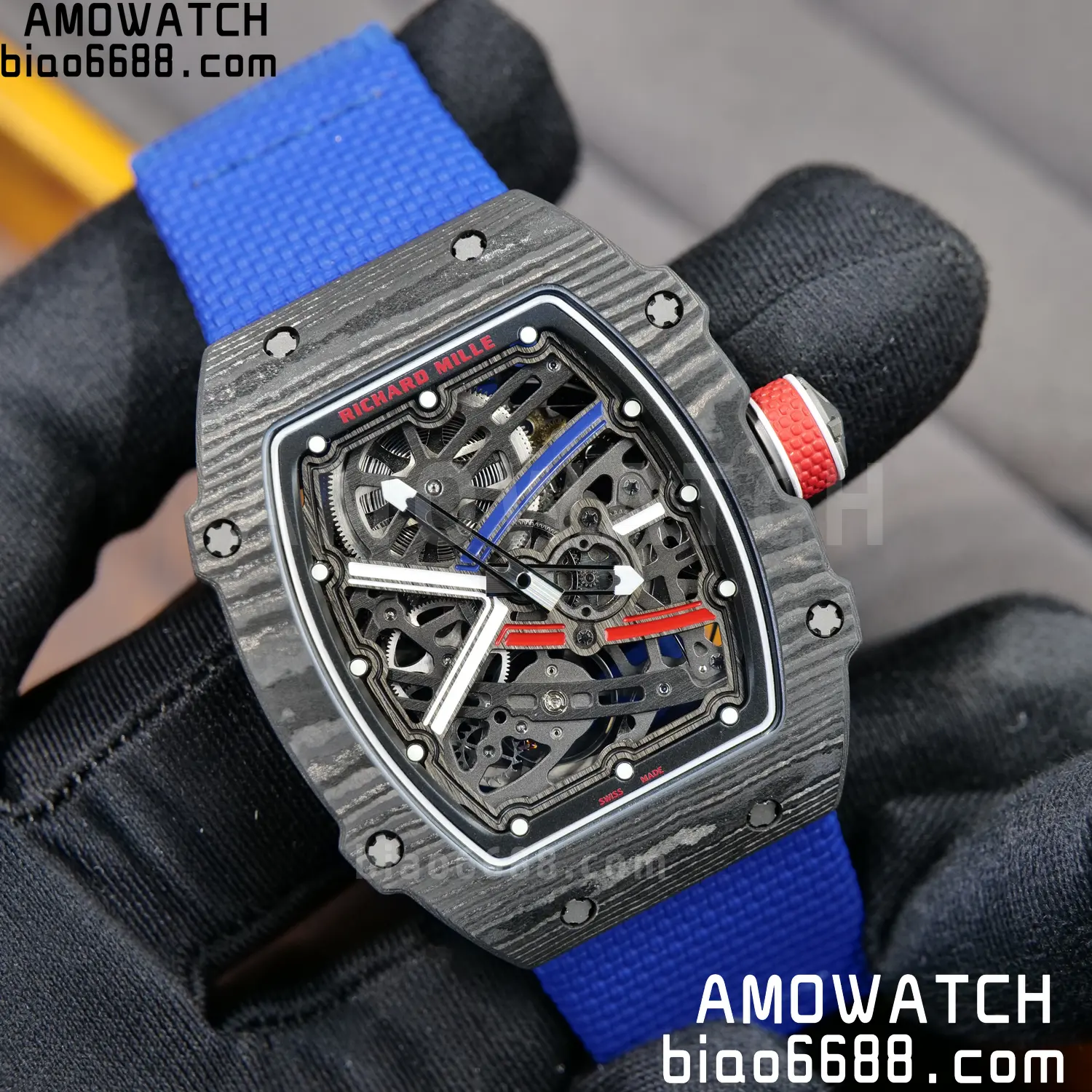 RICHARD MILLE RM67-02 Black NTPT RICH Factory PRO 1:1 France Blue/Red/White Skeleton Dial CRMA7 Super Clone V2 95 421d0f0e0e5804f 阿默表行AmoWatch