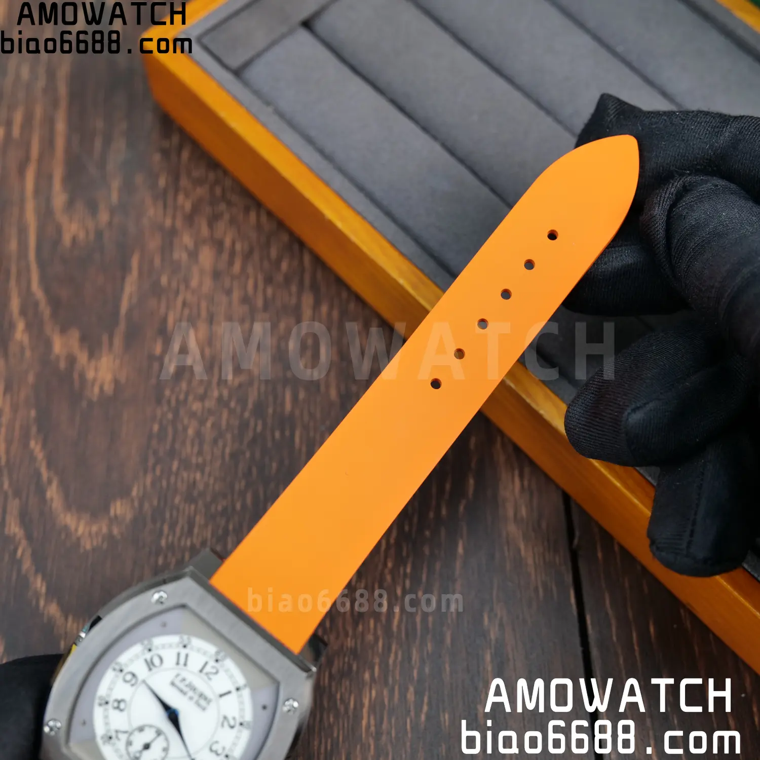 FPJ F.P.Journe Elegante FJ Factory Best Edition White Dial on Orange Rubber Strap Quartz V2 84 4243f0b7339f69d AMO Watch
