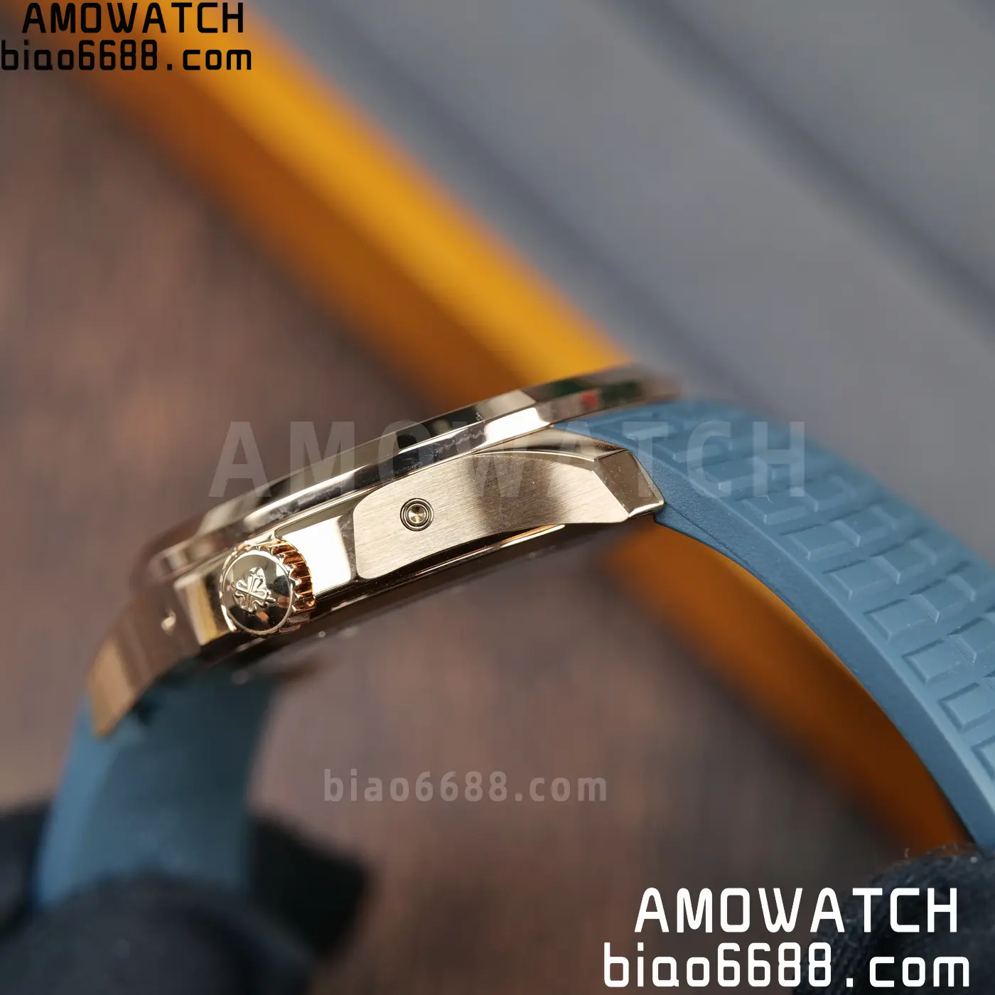 Patek Philippe Aquanaut 5261R RG APW Factory 1:1 Best Edition Dial on Blue Rubber Strap V2 90 4296ec23fe407ac AMO Watch