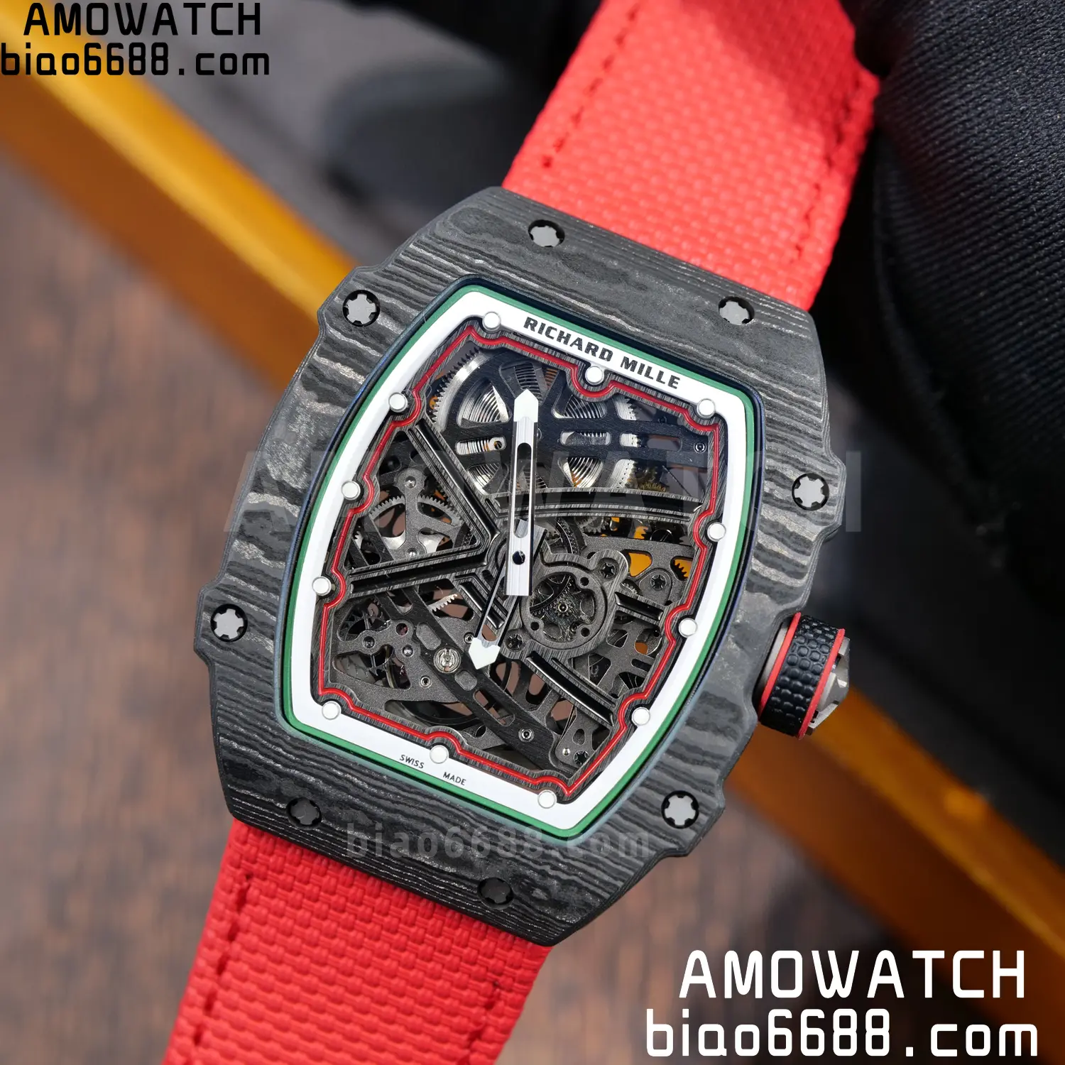 RICHARD MILLE 1:1 RM67-02 Black NTPT RICH Factory Pro 1:1 Italy Skeleton Dial White Nylon Strap CRMA7 Super Clone V2 101 43f677c666f63ee AMO Watch