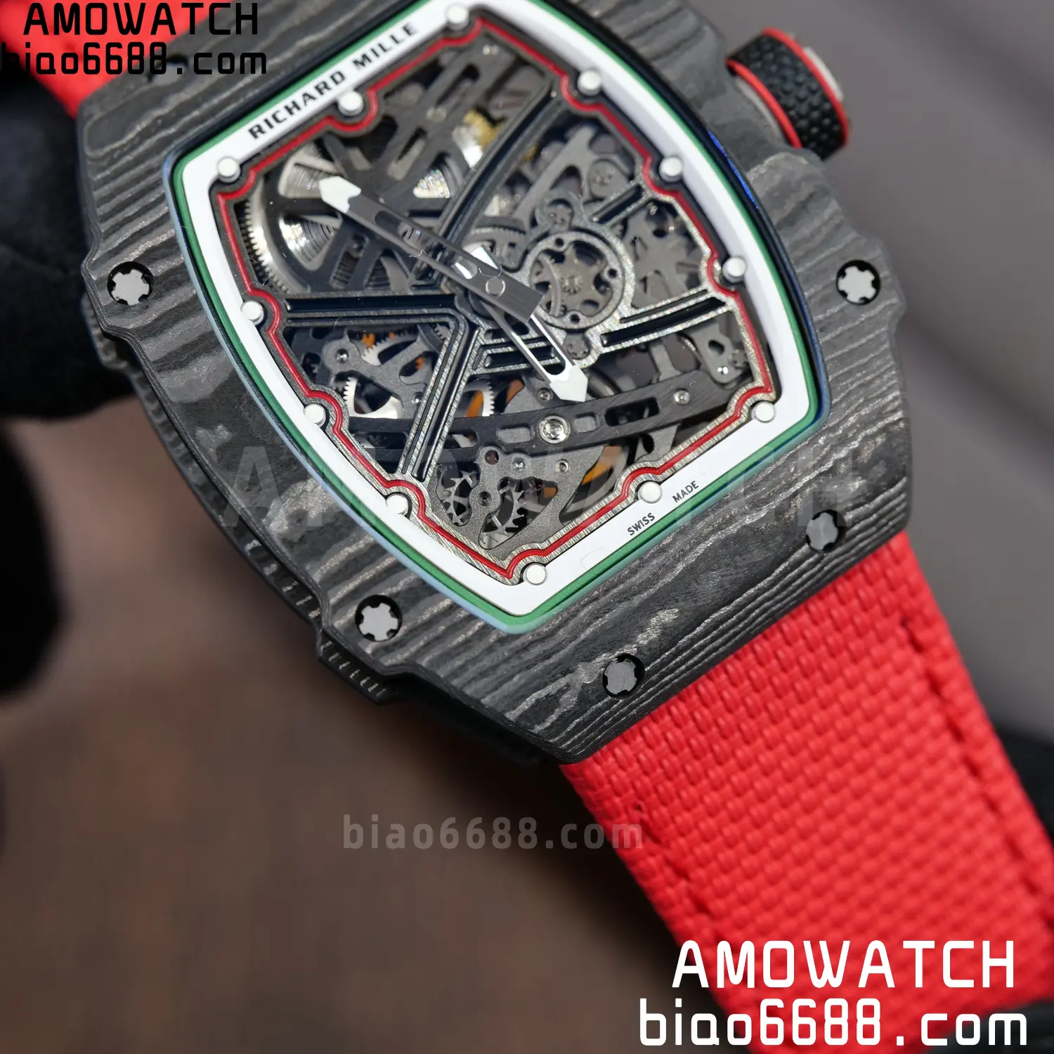 RICHARD MILLE 1:1 RM67-02 Black NTPT RICH Factory Pro 1:1 Italy Skeleton Dial White Nylon Strap CRMA7 Super Clone V2 96 4480f55894be481 AMO Watch