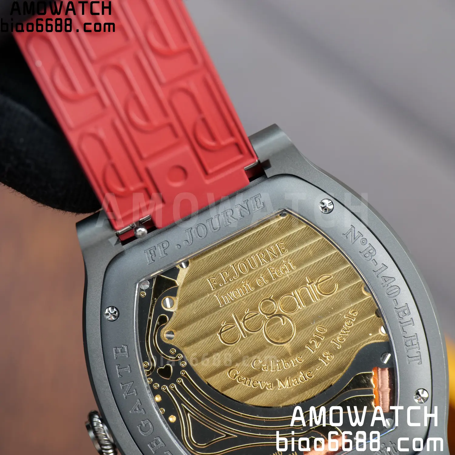 FPJ F.P.Journe Elegante PVD FJ Factory Best Edition Red Dial on RedRubber Strap Quartz V2 116 44b89cbd68d5f7d AMO Watch