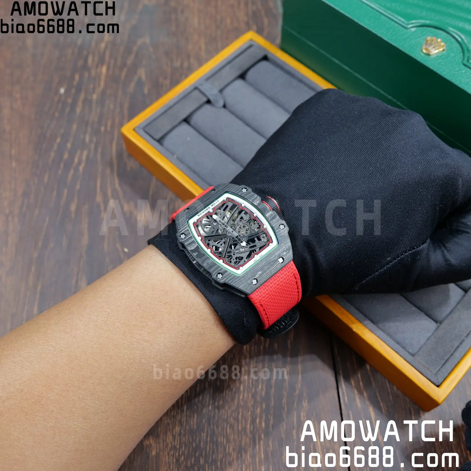 RICHARD MILLE 1:1 RM67-02 Black NTPT RICH Factory Pro 1:1 Italy Skeleton Dial White Nylon Strap CRMA7 Super Clone V2 115 458b1f629dbafdb AMO Watch