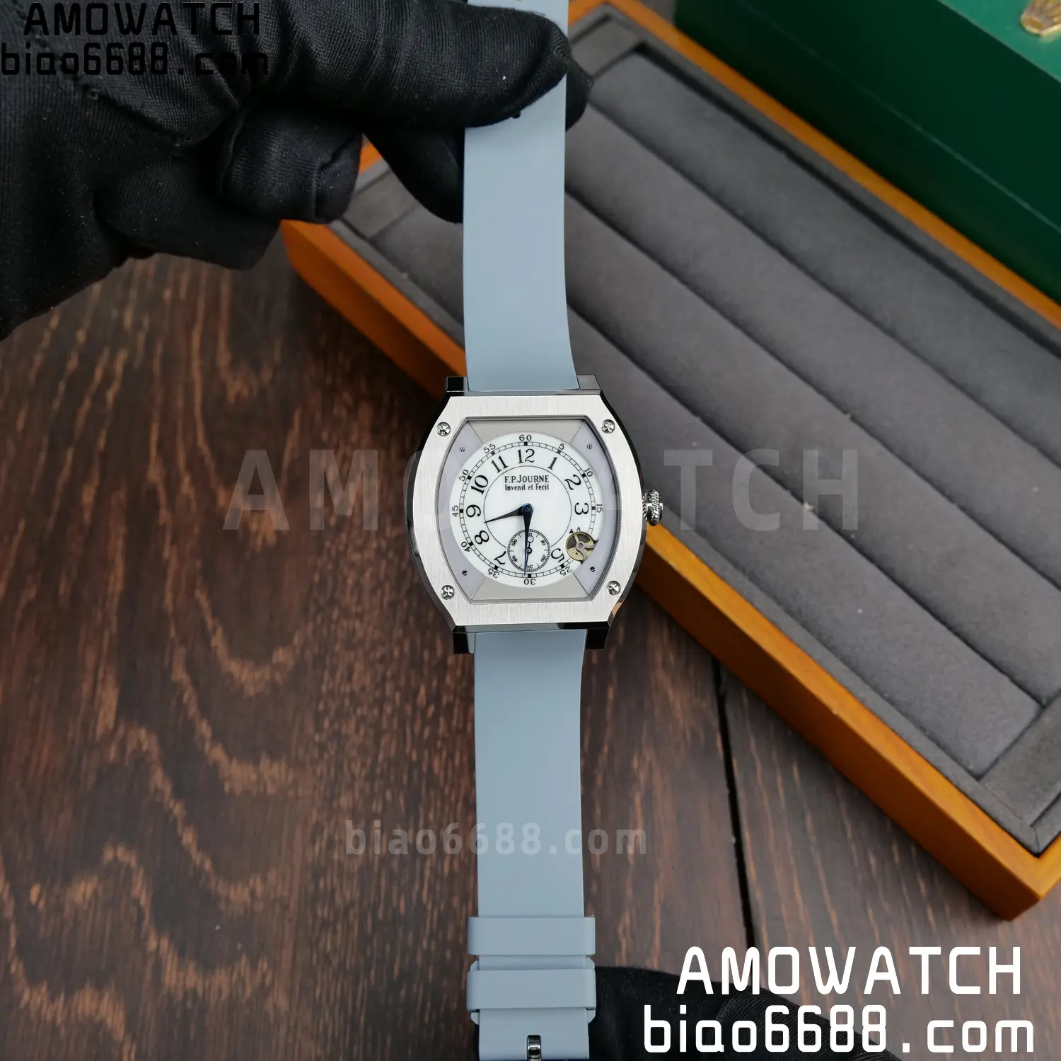 FPJ F.P.Journe Elegante FJ Factory Best Edition White Dial on Gray Rubber Strap Quartz V2 85 46cb4222a25a76d AMO Watch